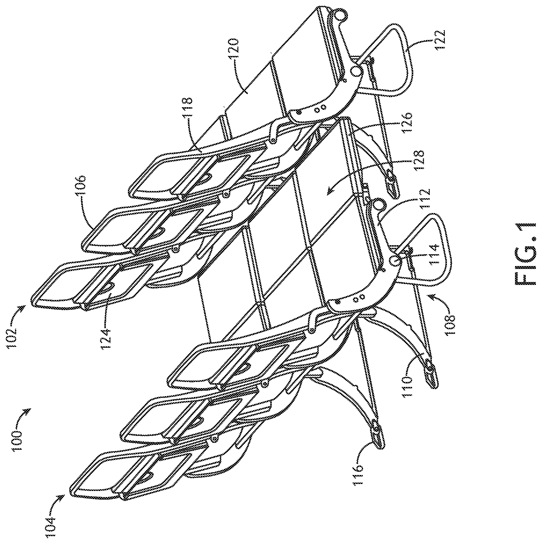 Patent US12304639 Figure 1 – Contiguous passenger seat rows configured to form a bed