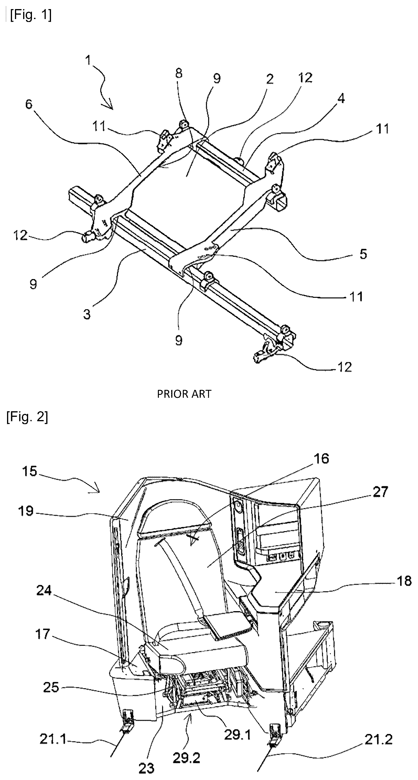 Patent US12304640 Figure 1 – Support pallet for an airplane seat unit
