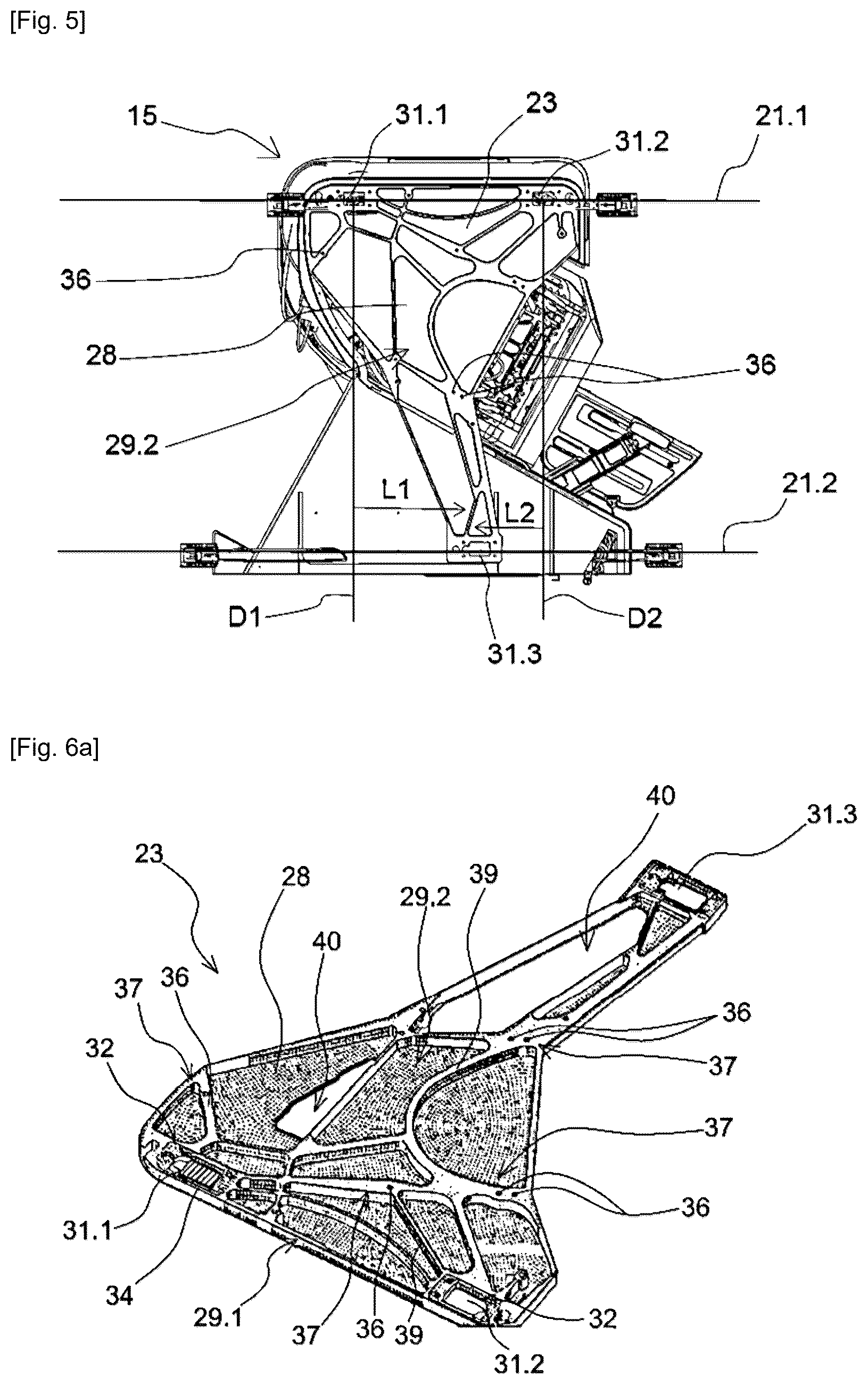 Patent US12304640 Figure 3 – Support pallet for an airplane seat unit