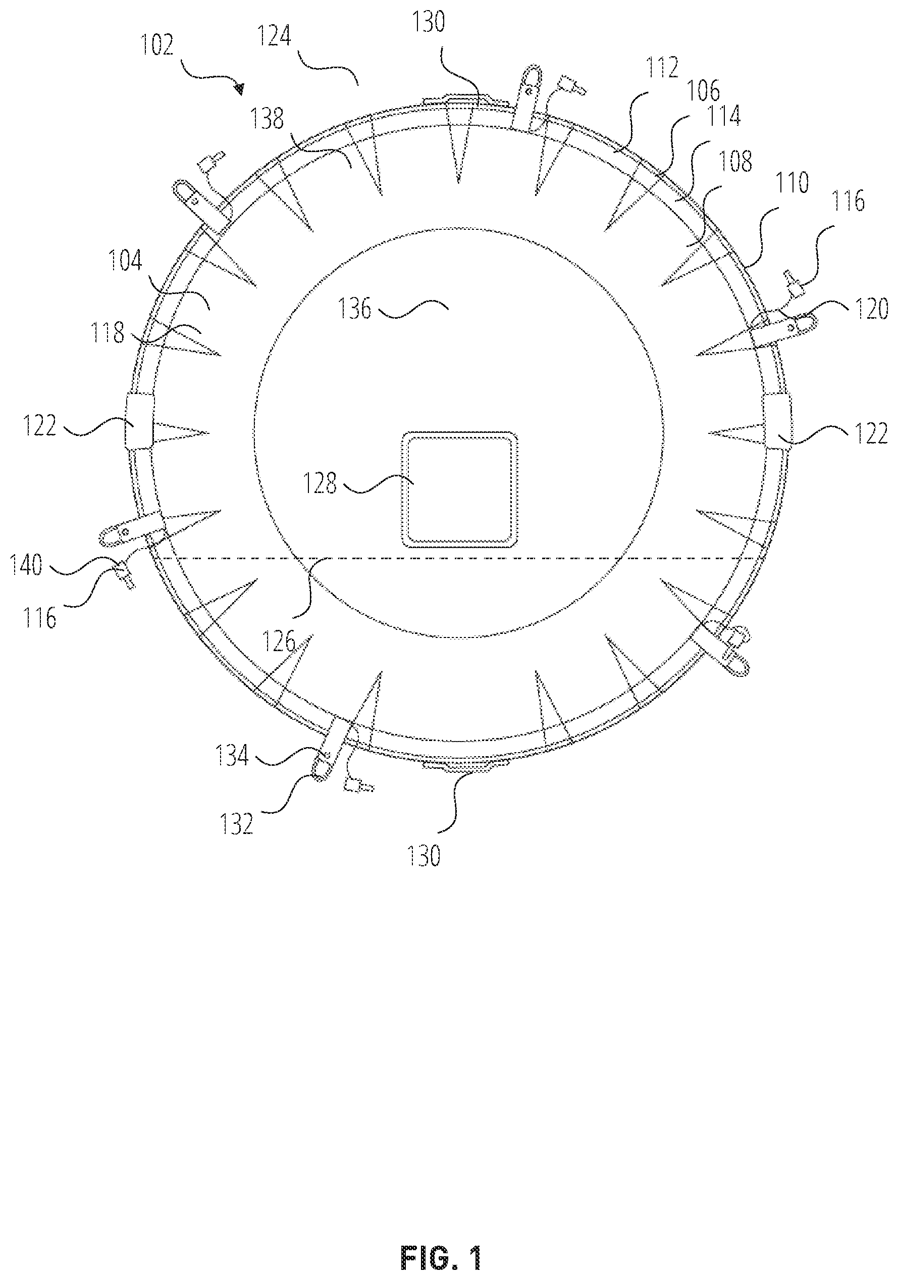 Patent US12304655 Figure 1 – Protective cover for aircraft engines