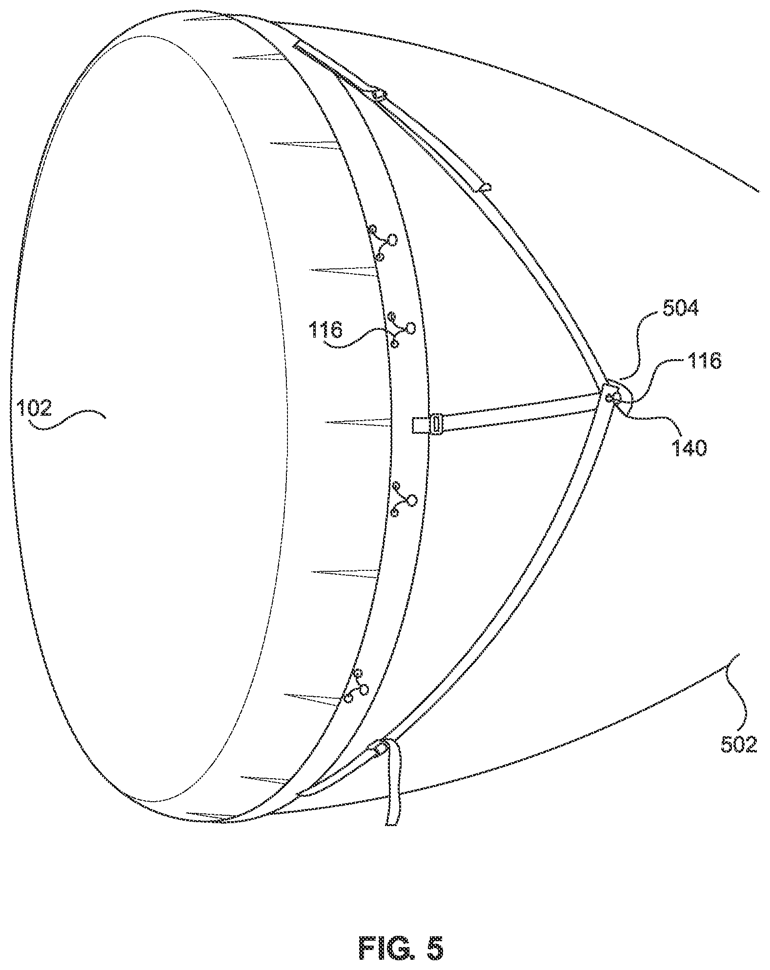 Patent US12304655 Figure 5 – Protective cover for aircraft engines