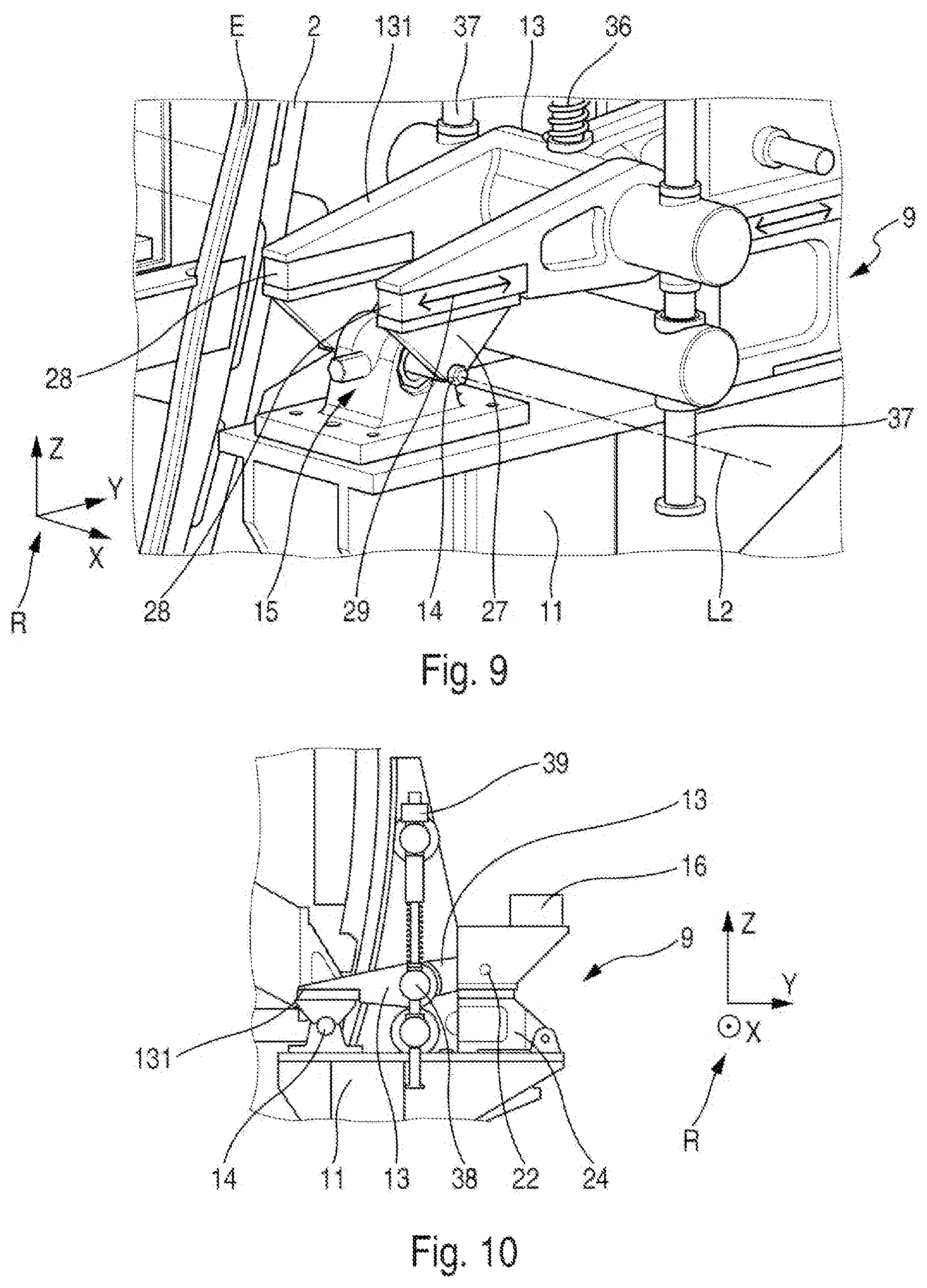 Patent US12304659 Figure 5 – System for handling a side shell of an aircraft with a view to assembling a fuselage barrel of the aircraft and method for assembling a fuselage barrel of an aircraft