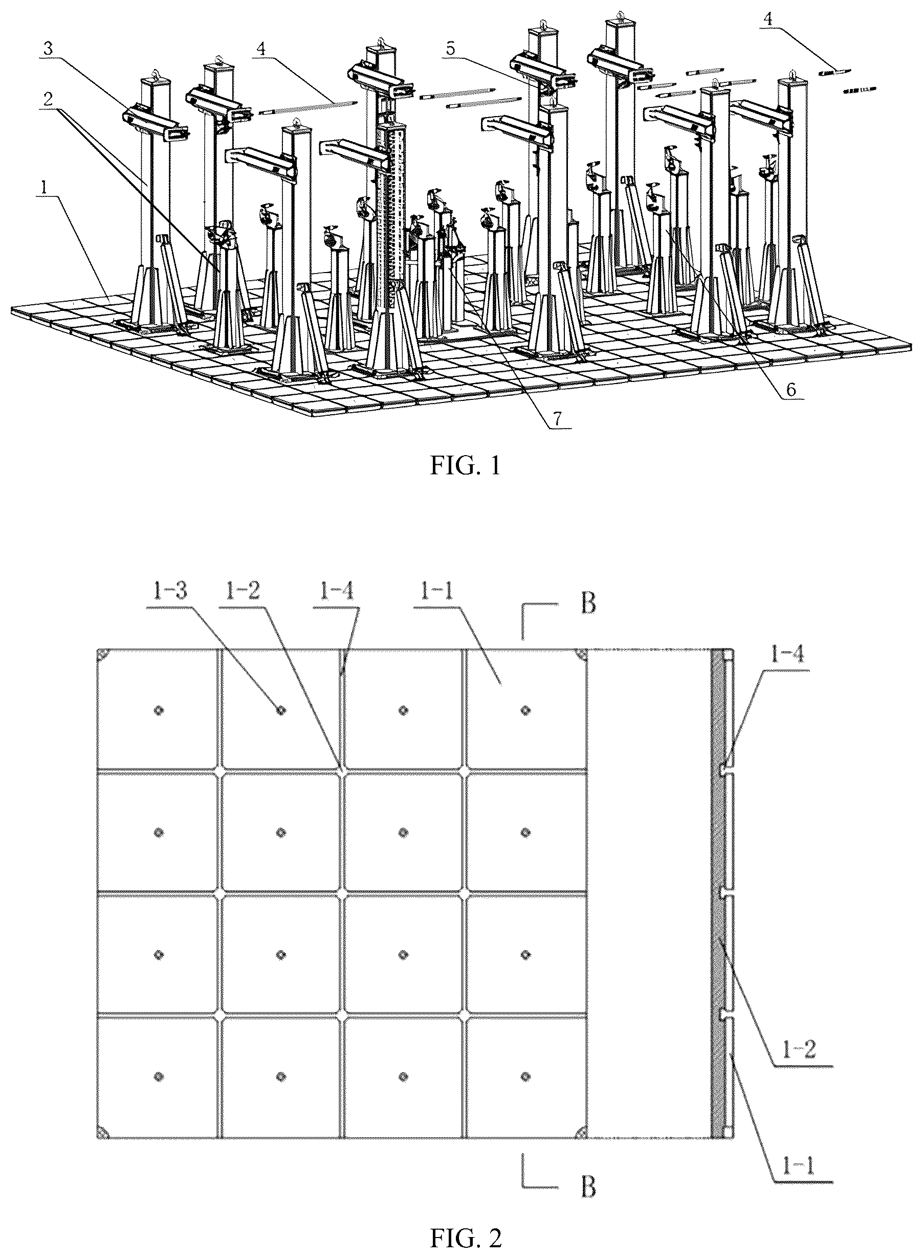 Patent US12304661 Figure 1 – Self-positioning assembly system for rapid assembly of aircraft and method thereof