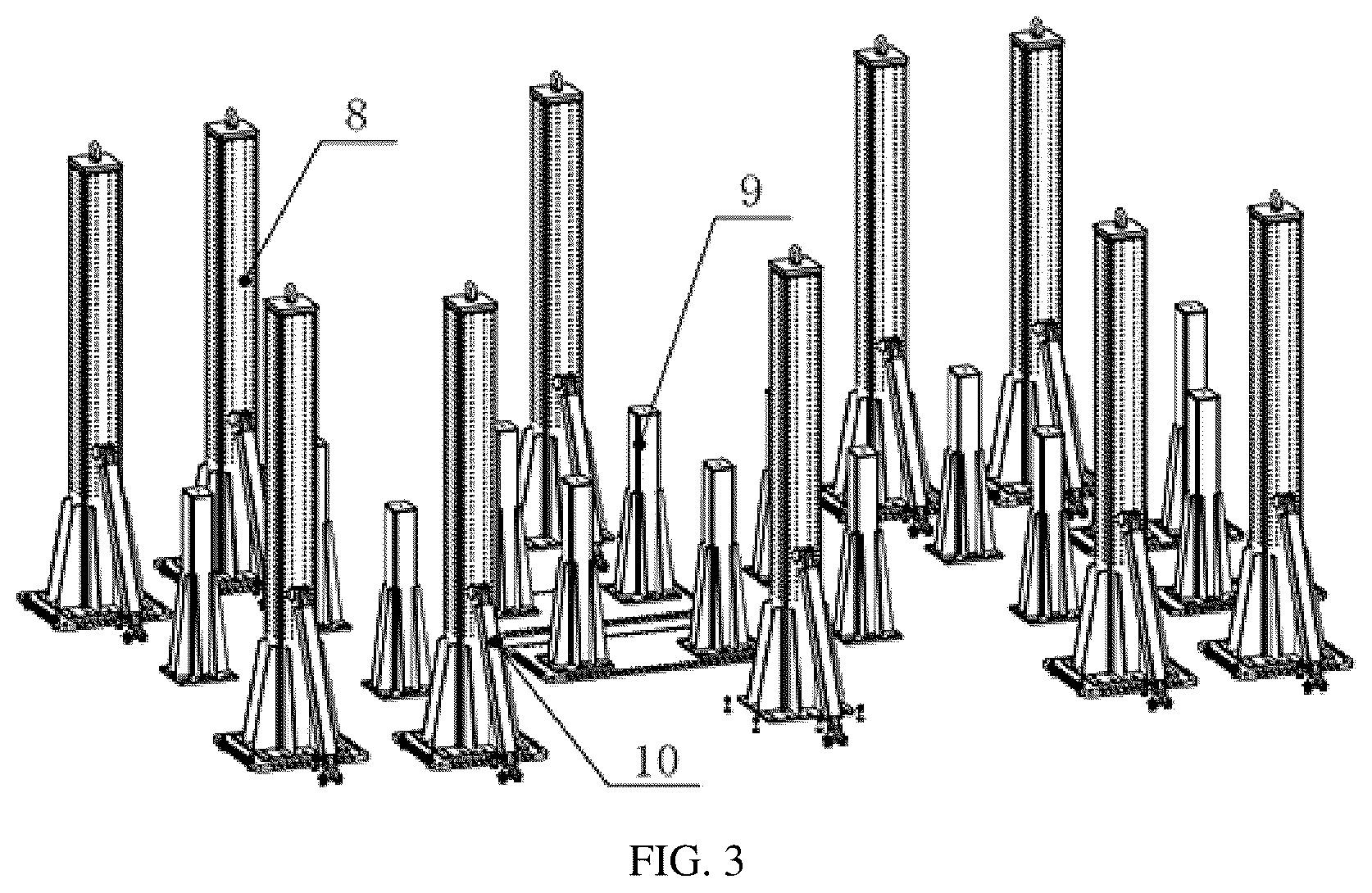 Patent US12304661 Figure 2 – Self-positioning assembly system for rapid assembly of aircraft and method thereof