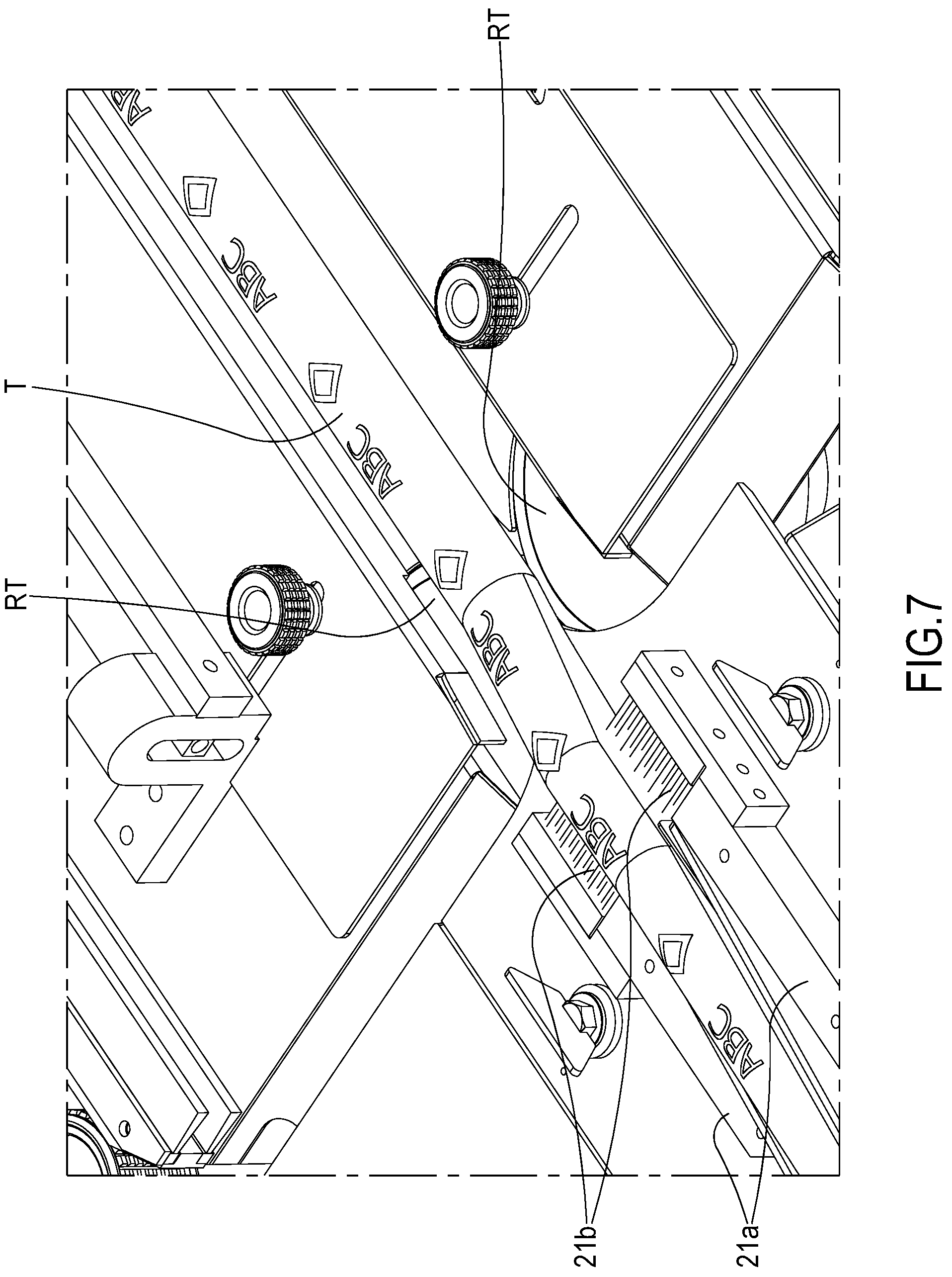 Patent US12304682 Figure 5 – Horizontal packaging machine with adjustable cut-sew group