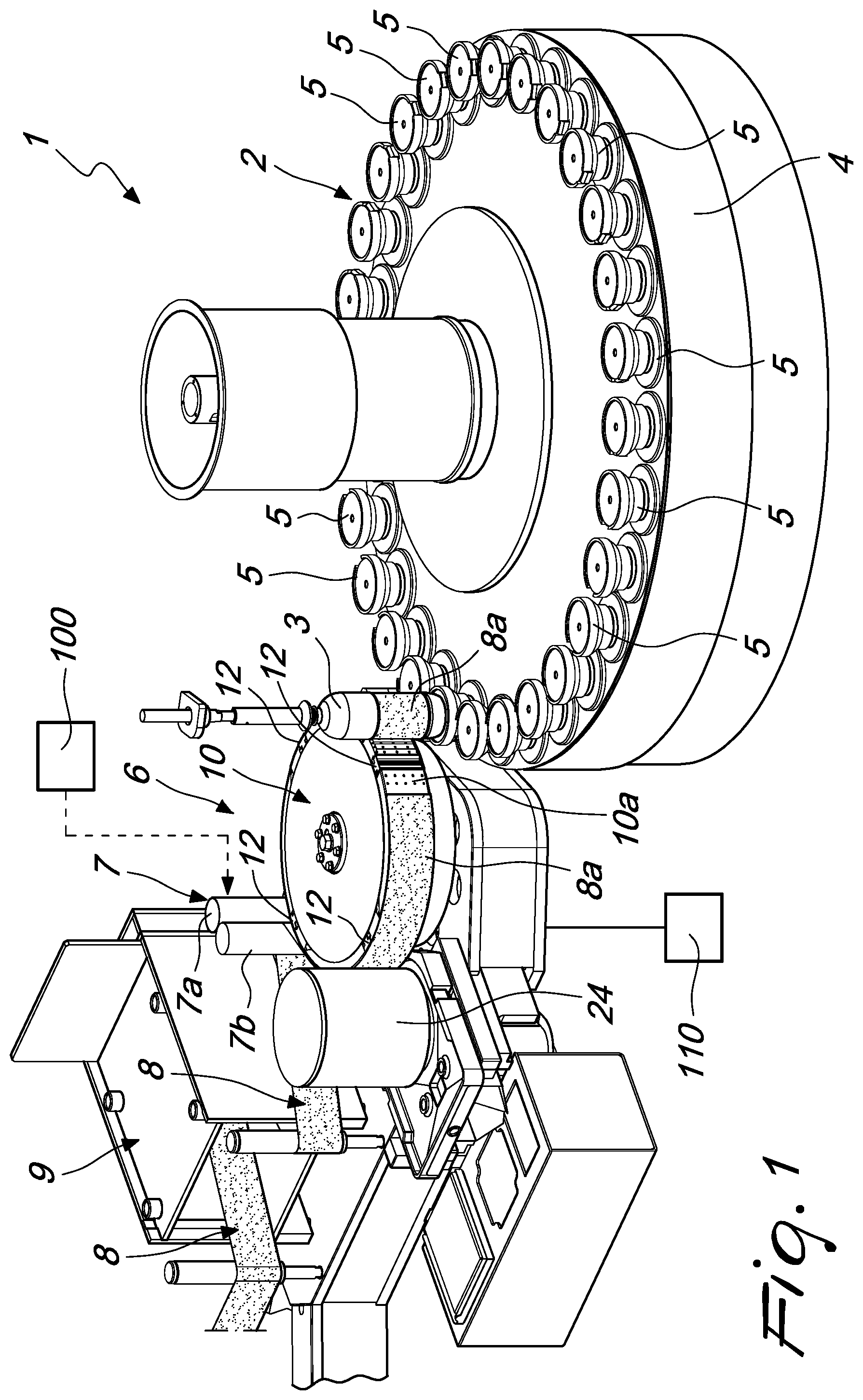 Patent US12304686 — Labeling machine — Figure 1