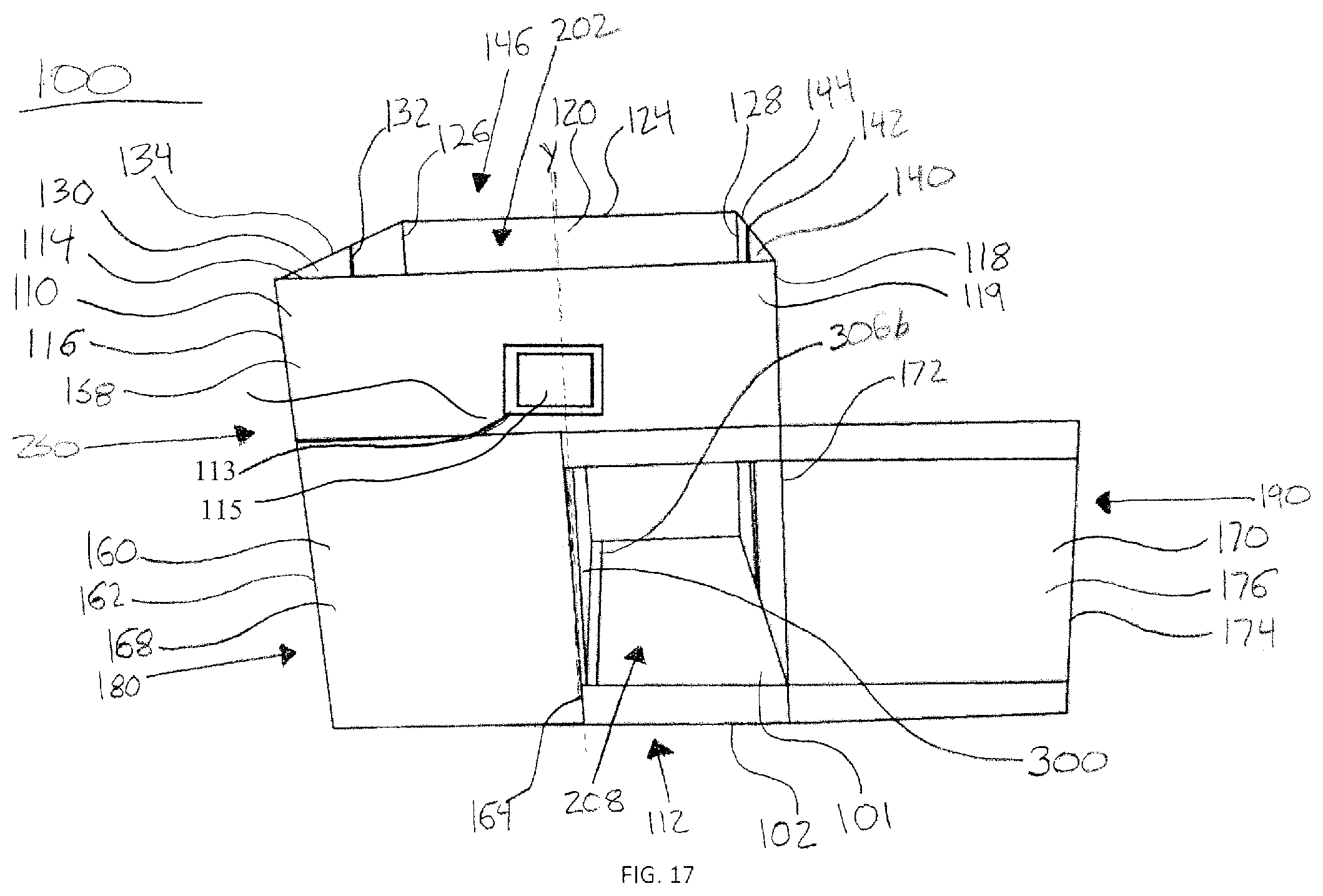 Patent US12304689 Figure 9 – Multi-compartment collapsible storage container