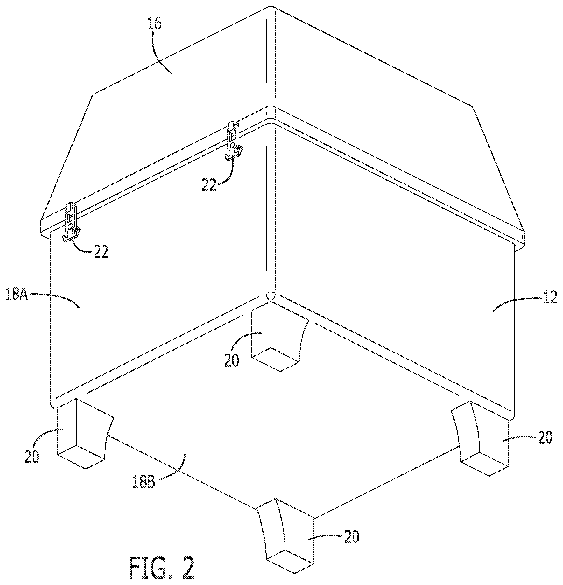 Patent US12304690 Figure 2 – Nautical fiberglass container to store and protect maritime dewatering pump and storage spill kits