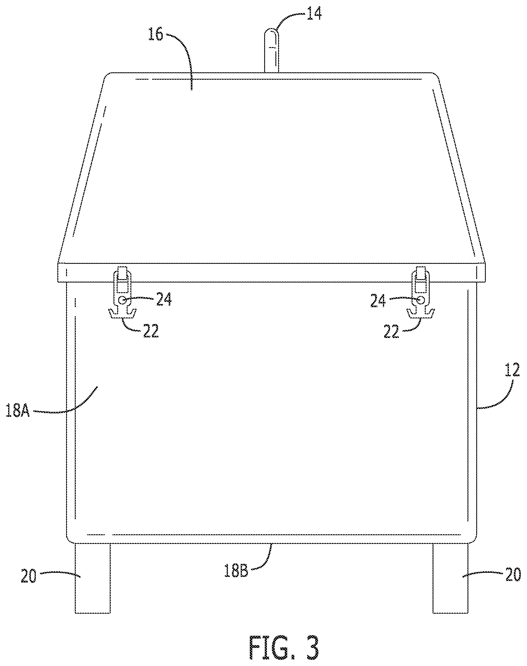 Patent US12304690 Figure 3 – Nautical fiberglass container to store and protect maritime dewatering pump and storage spill kits