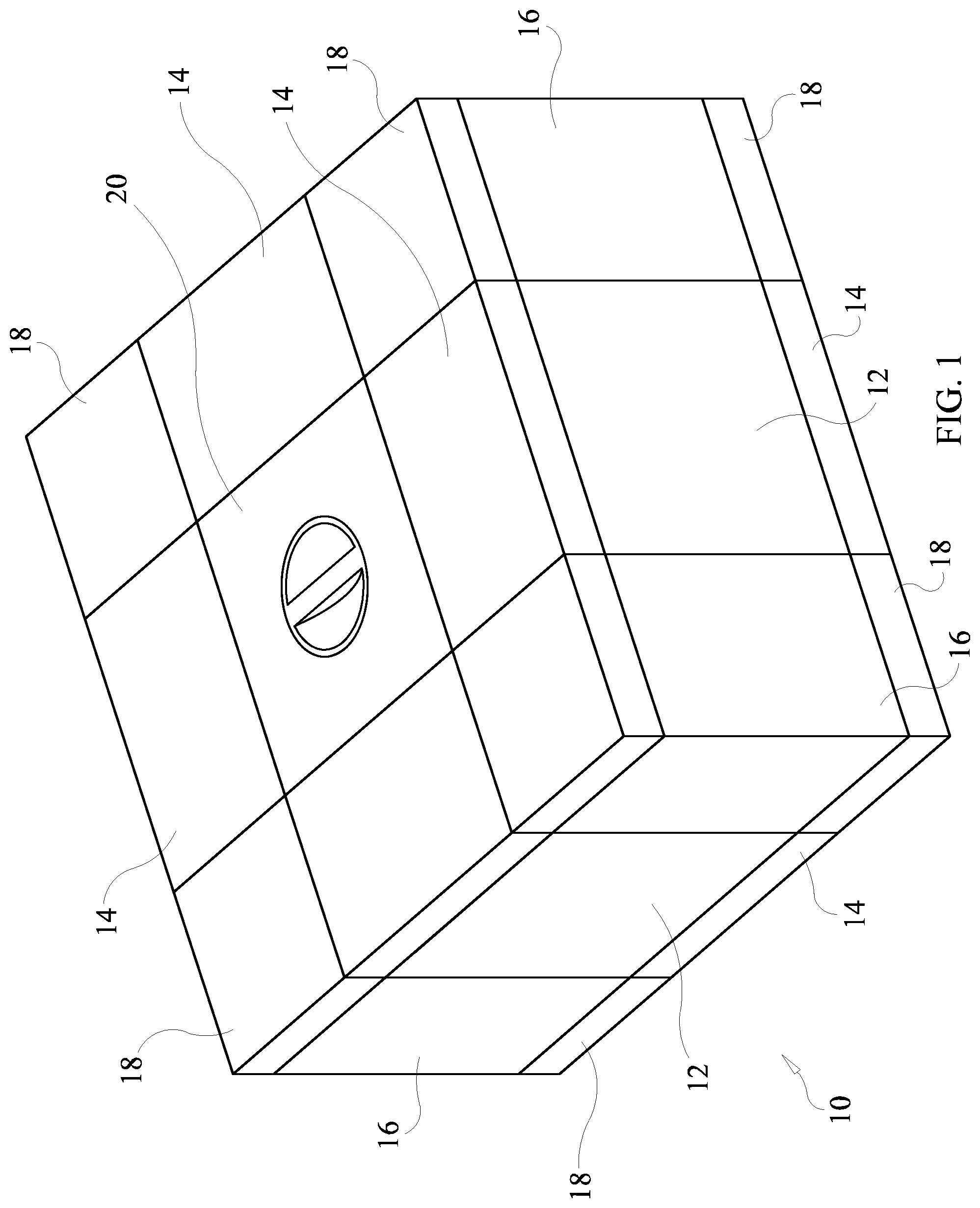 Patent US12304694 — Modular and reusable packaging system — Figure 1