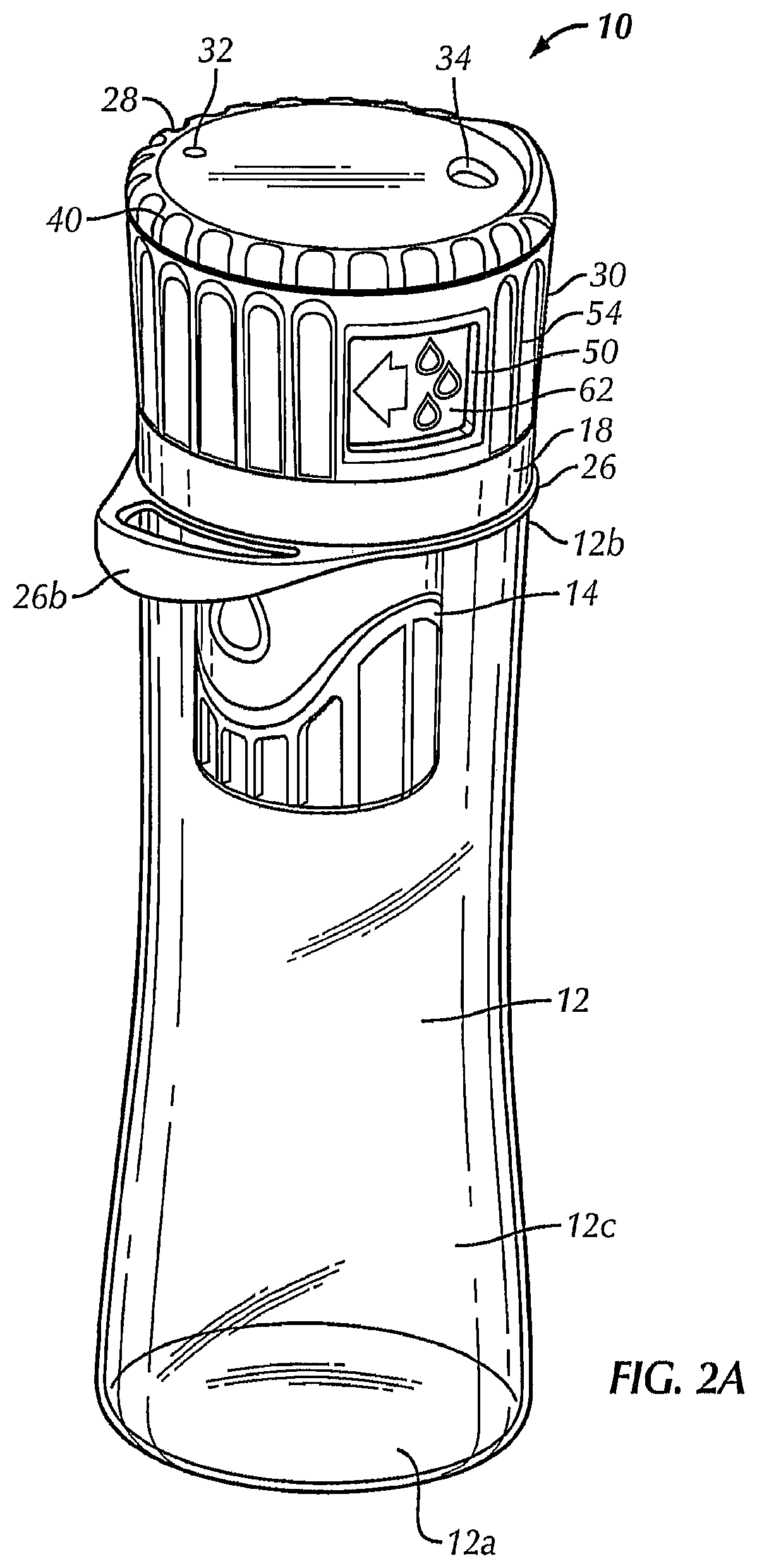 Patent US12304696 Figure 2 – Water bottle