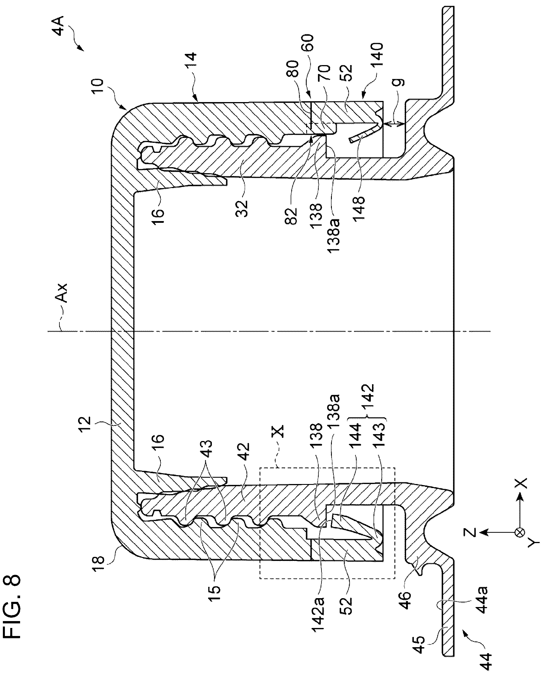 Patent US12304697 Figure 8 – Spout assembly, packaging container, and method of producing spout assembly
