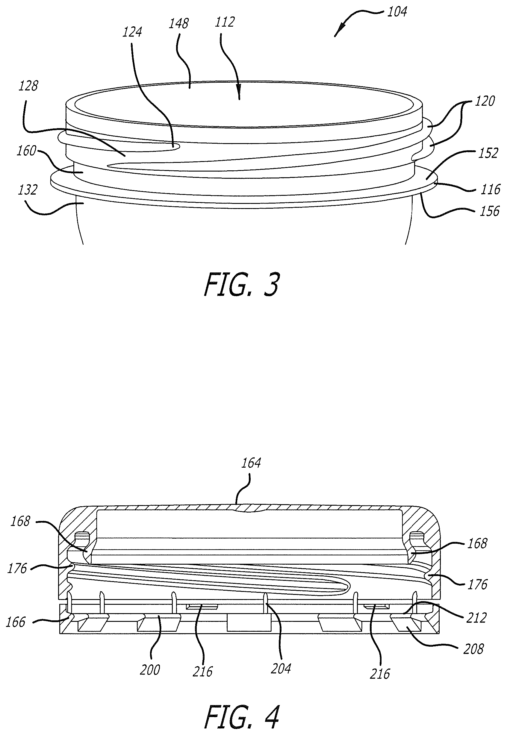 Patent US12304698 Figure 3 – Threaded tamper evidence finish and closure for container