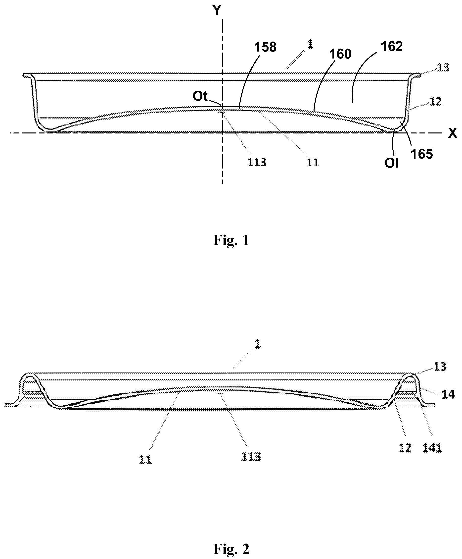 Patent US12304699 Figure 1 – Sunken-type cup lid