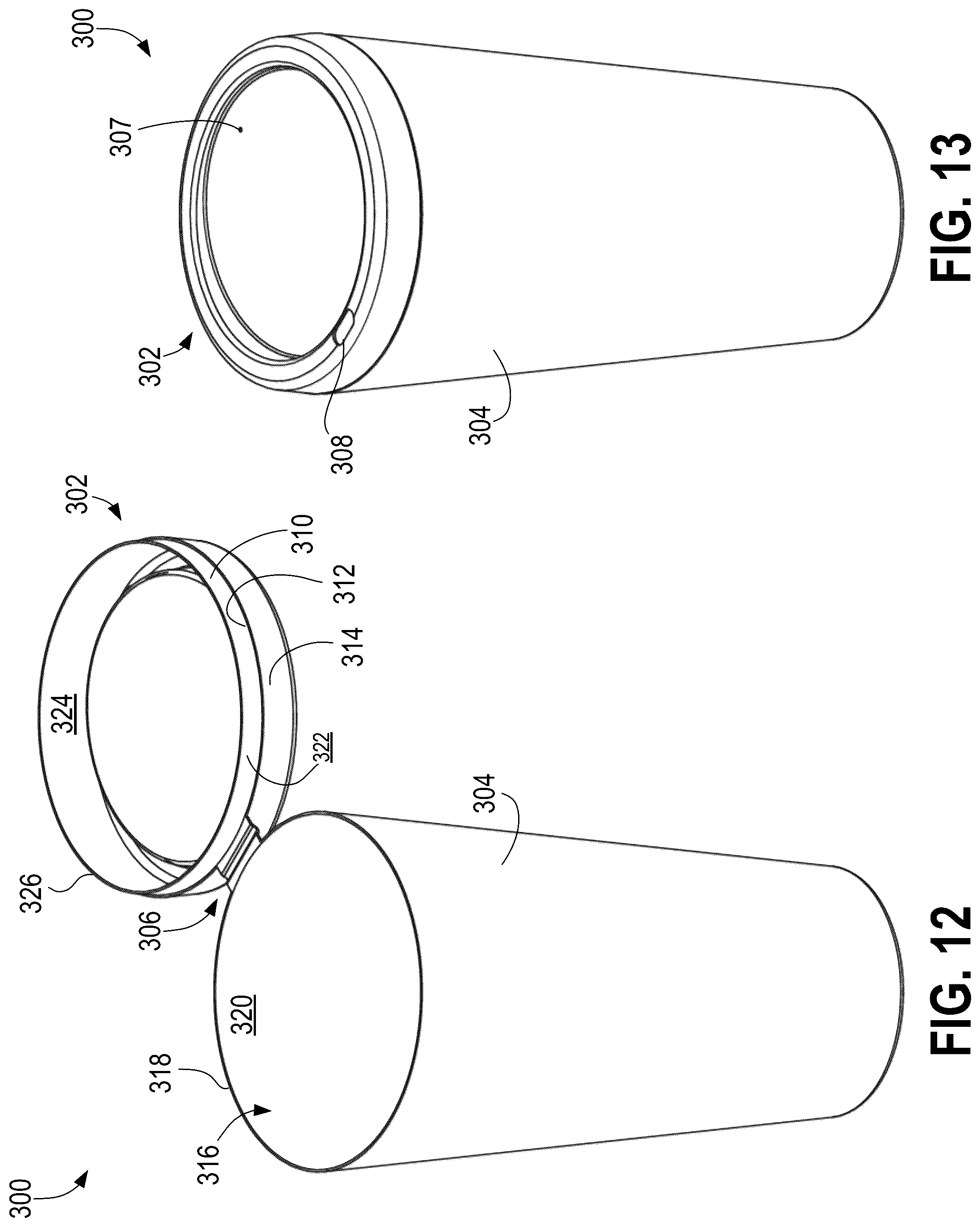 Patent US12304701 Figure 10 – Recyclable coffee cup with integrated lid