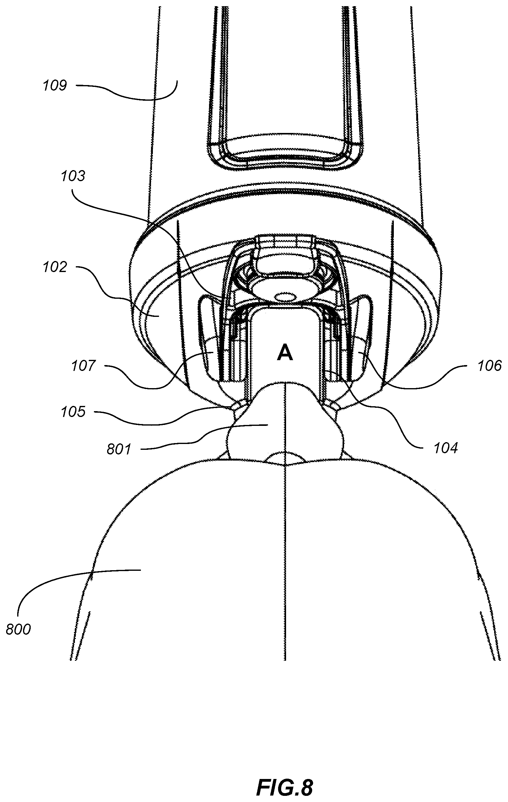 Patent US12304703 Figure 7 – Container lid with flip cap and nesting carry loop