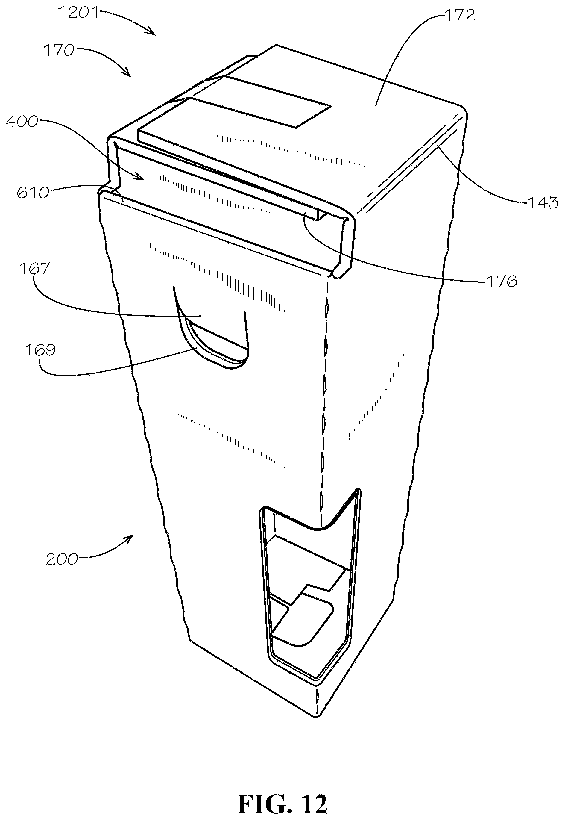 Patent US12304705 Figure 12 – One- and two-pack beverage box