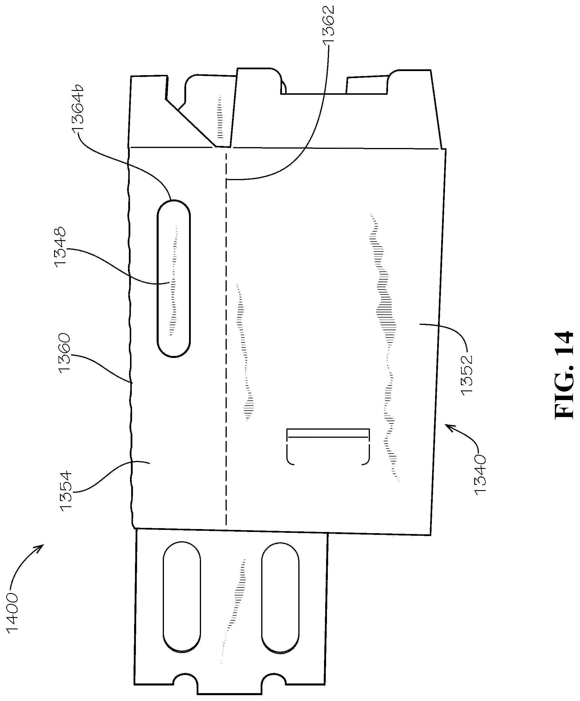 Patent US12304705 Figure 14 – One- and two-pack beverage box