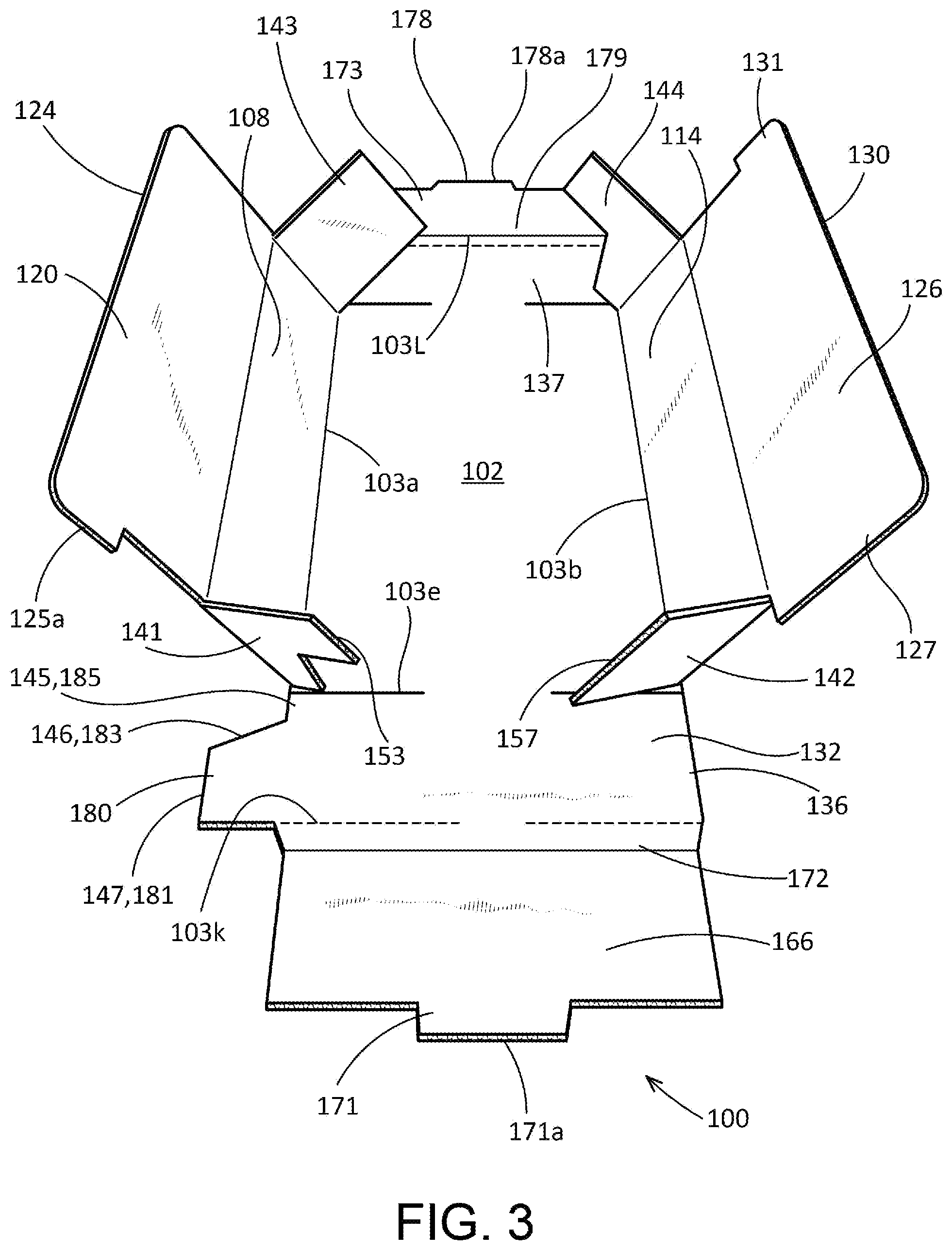 Patent US12304706 Figure 4 – Collapsible tray and methods therefor