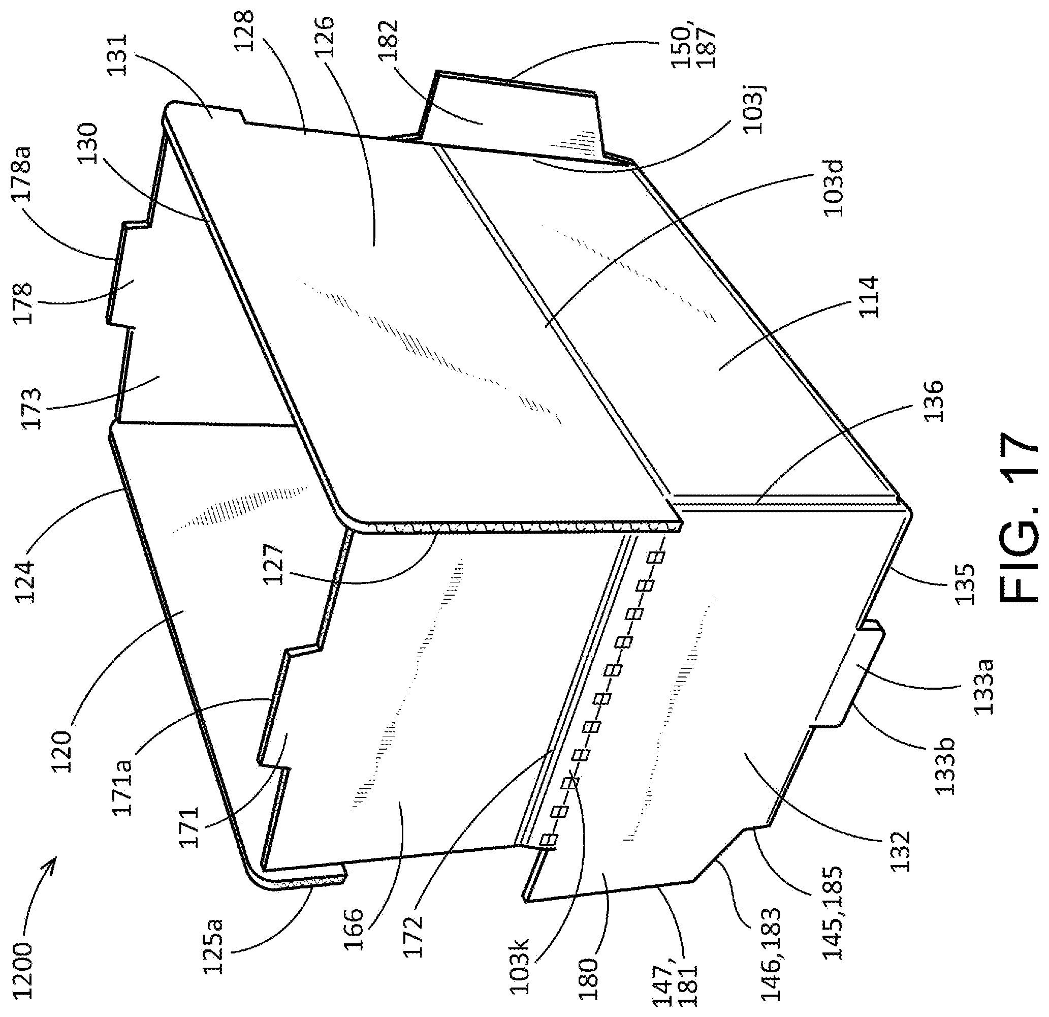 Patent US12304706 Figure 18 – Collapsible tray and methods therefor