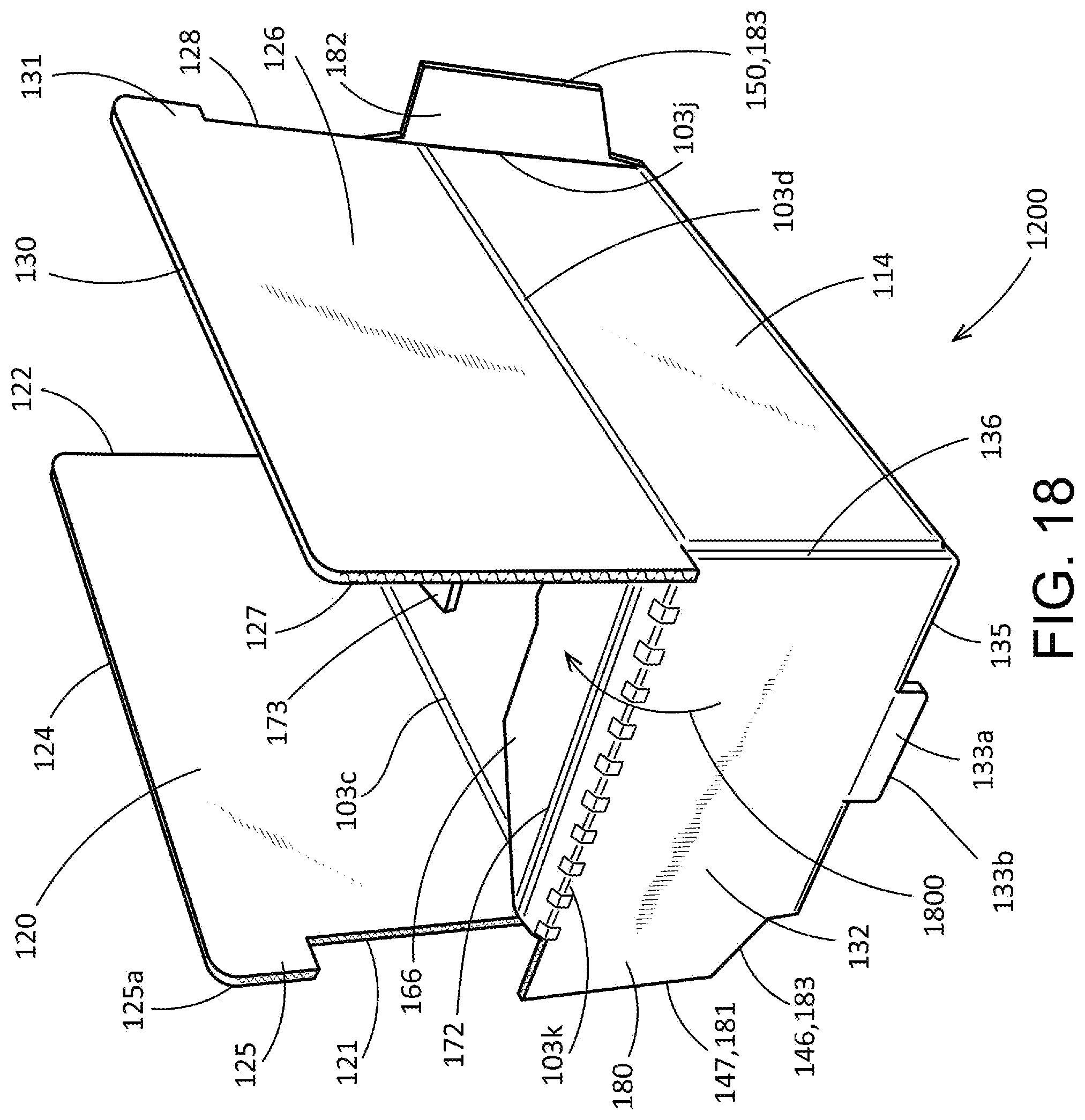 Patent US12304706 Figure 19 – Collapsible tray and methods therefor