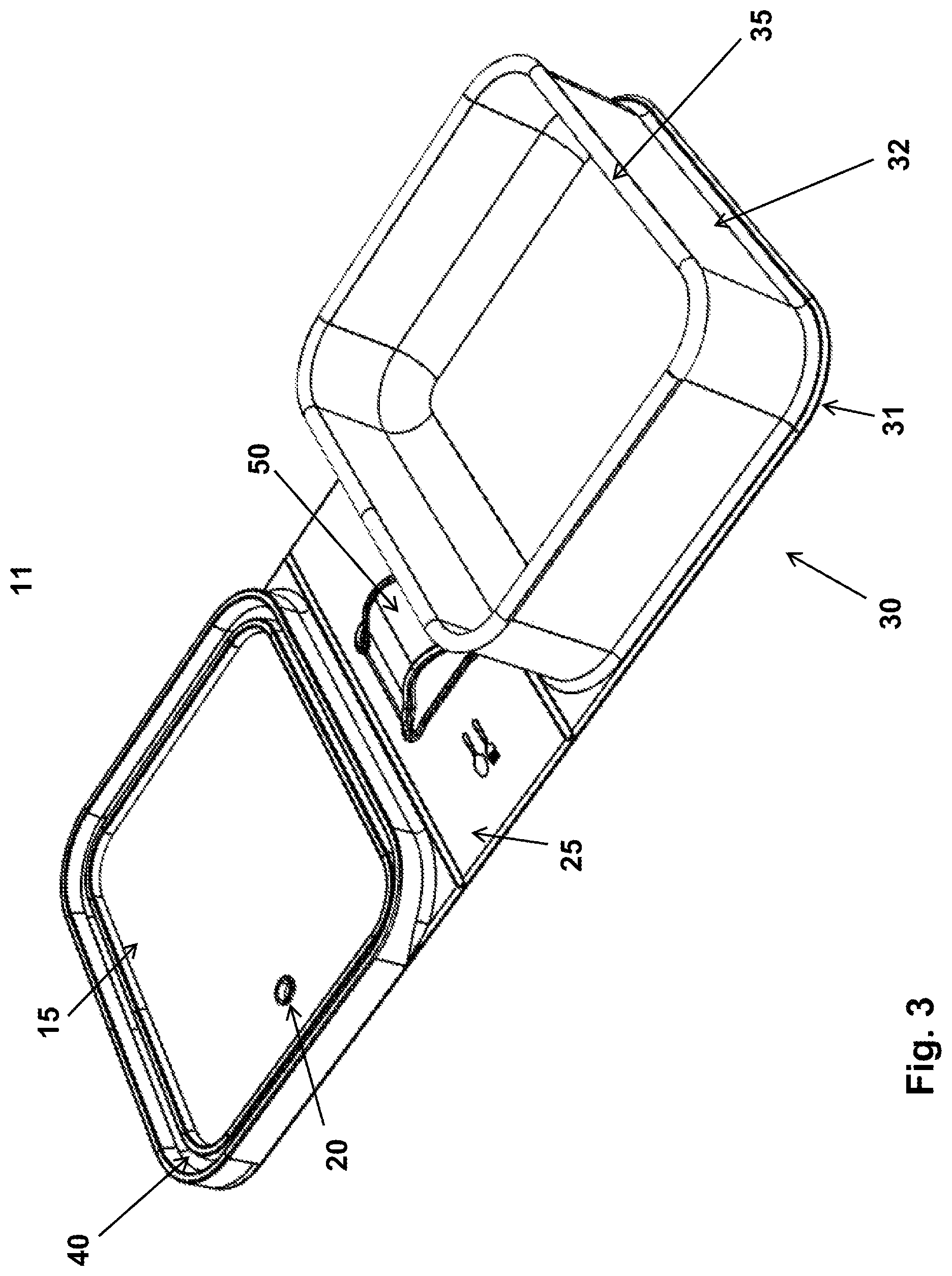 Patent US12304709 Figure 3 – Self-venting lid for containers