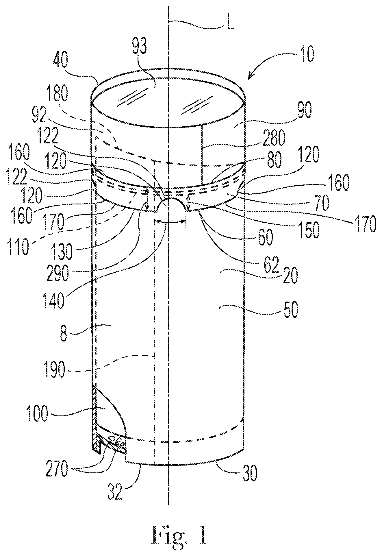 Patent US12304714 Figure 1 – Paper based container for household products