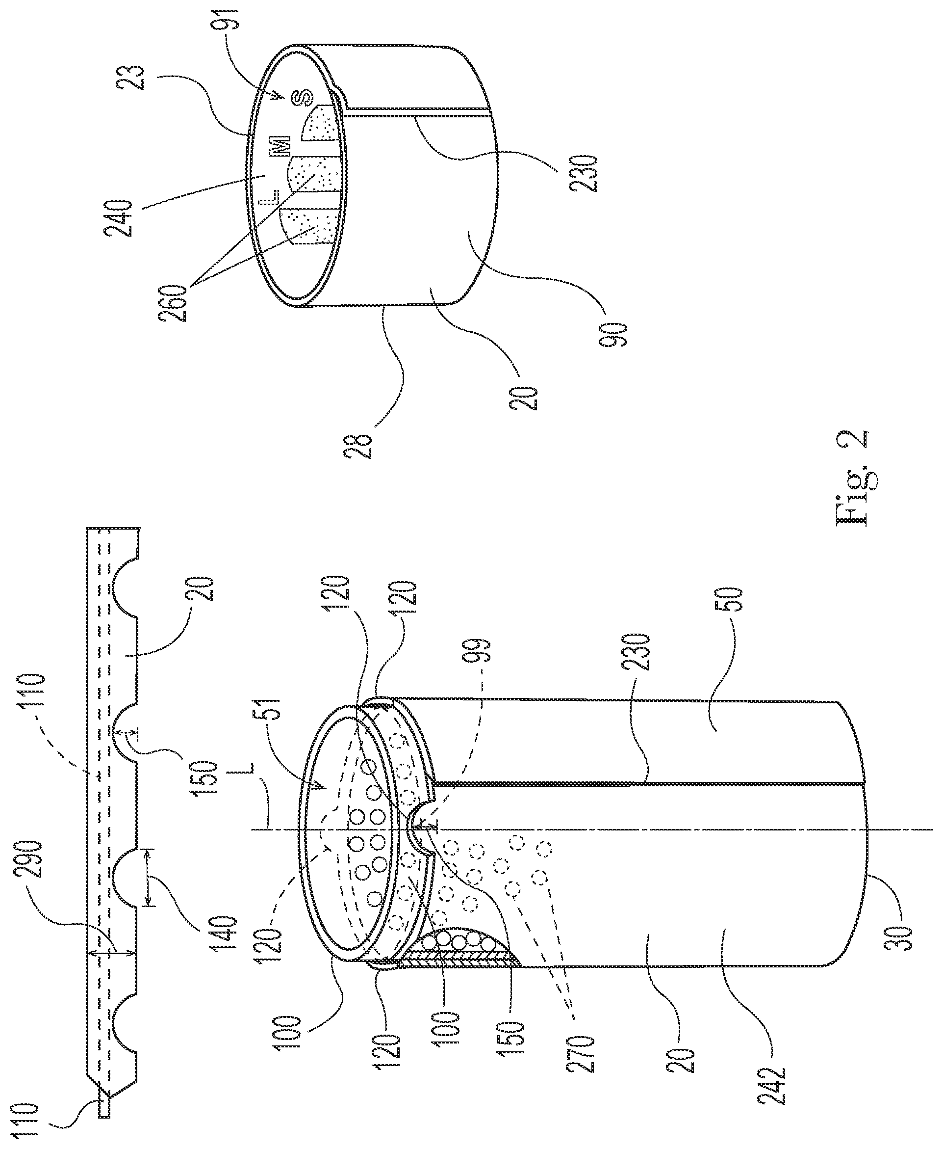 Patent US12304714 Figure 2 – Paper based container for household products
