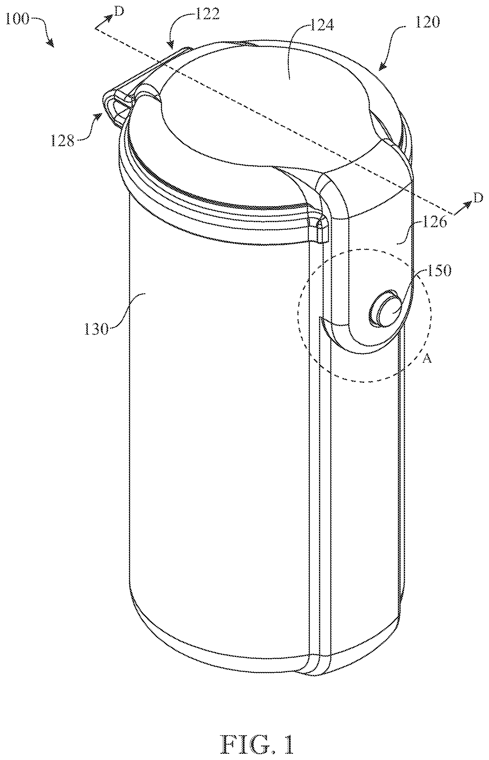 Patent US12304717 Figure 1 – Lightweight and shock-proof portable container arrangement