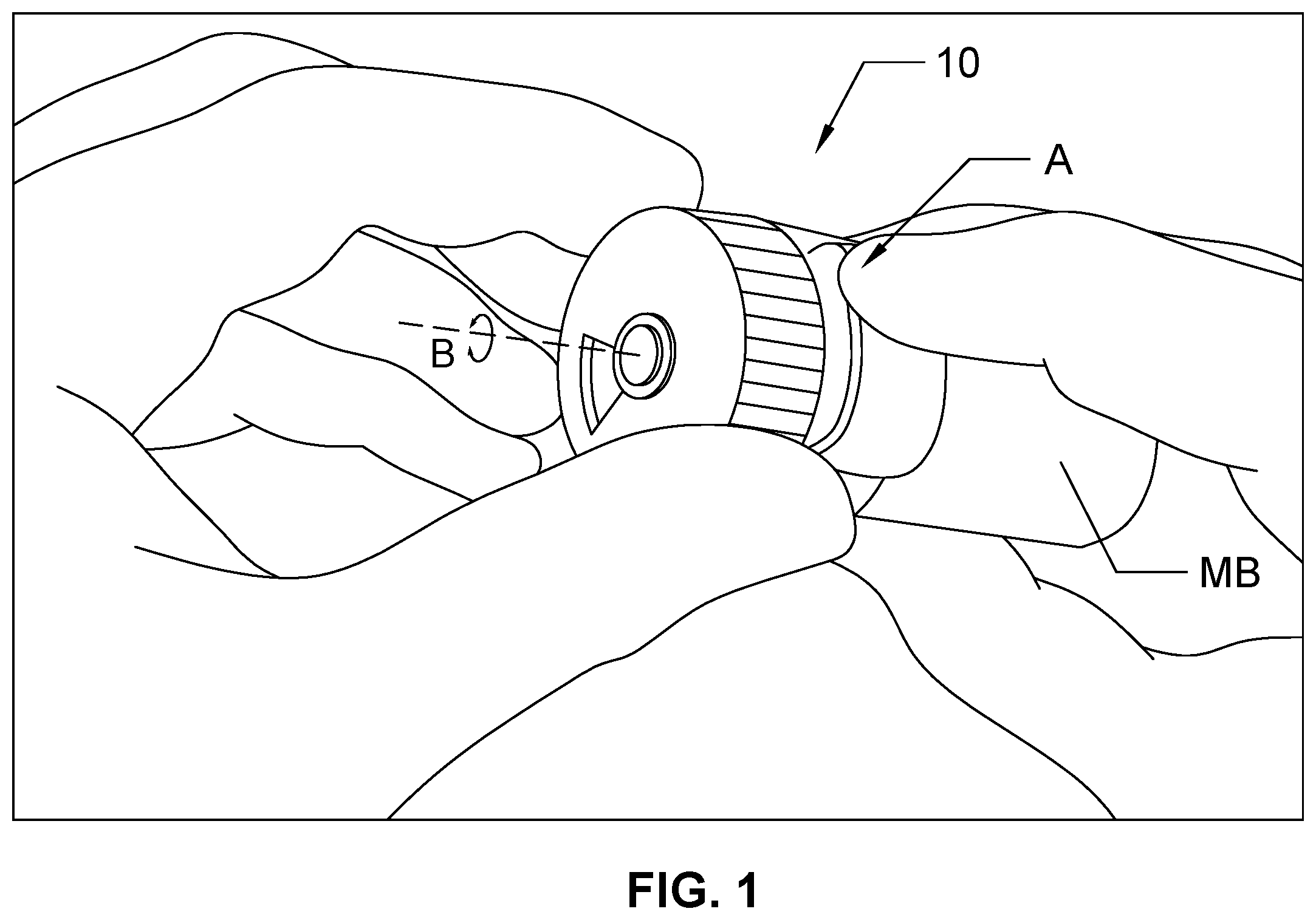Patent US12304719 Figure 1 – Pivoting cap with locking mechanism for medication dispenser