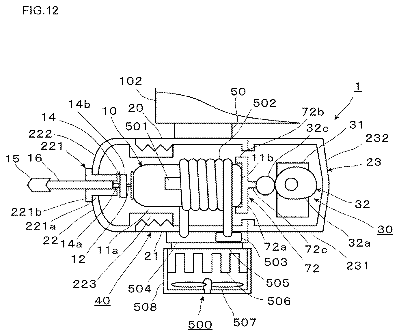 Patent US12304721 Figure 12 – Temperature adjusting device for an aerosol container