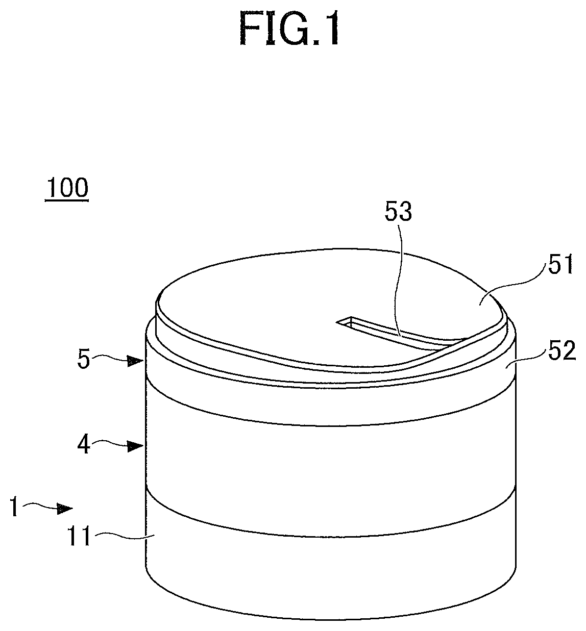 Patent US12304722 Figure 1 – Dispensing container with cutter, solid material container, and solid material rotary cutting lid