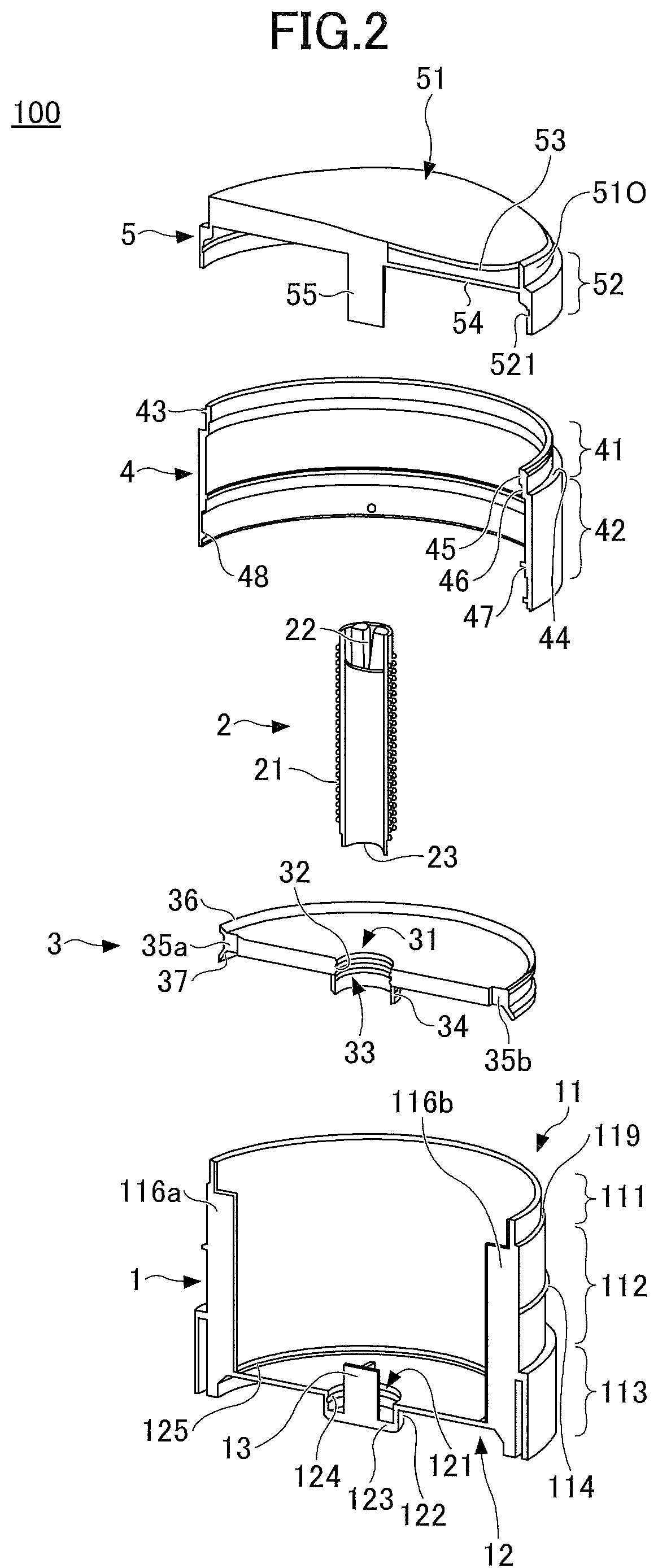 Patent US12304722 Figure 2 – Dispensing container with cutter, solid material container, and solid material rotary cutting lid