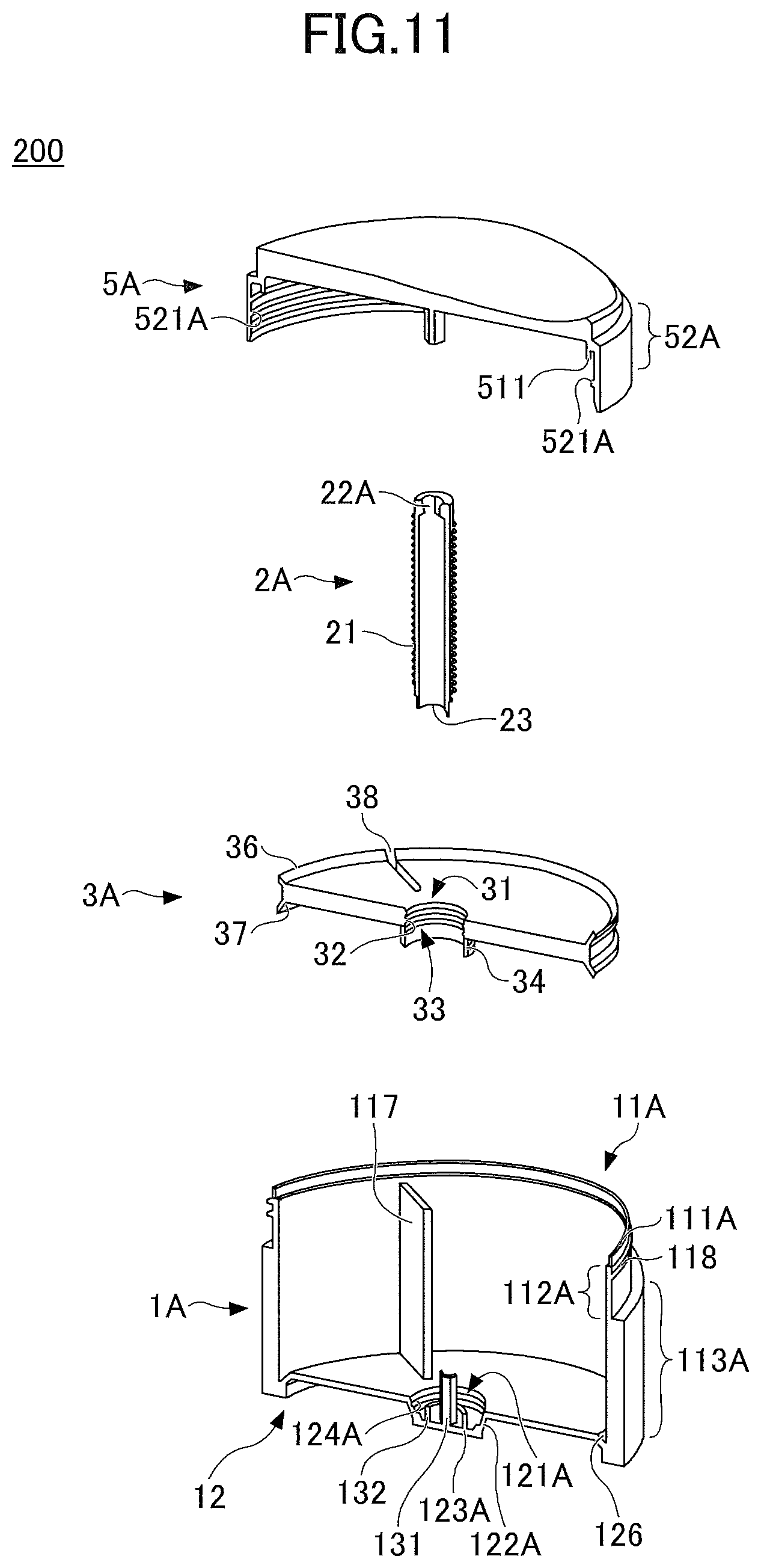 Patent US12304722 Figure 11 – Dispensing container with cutter, solid material container, and solid material rotary cutting lid