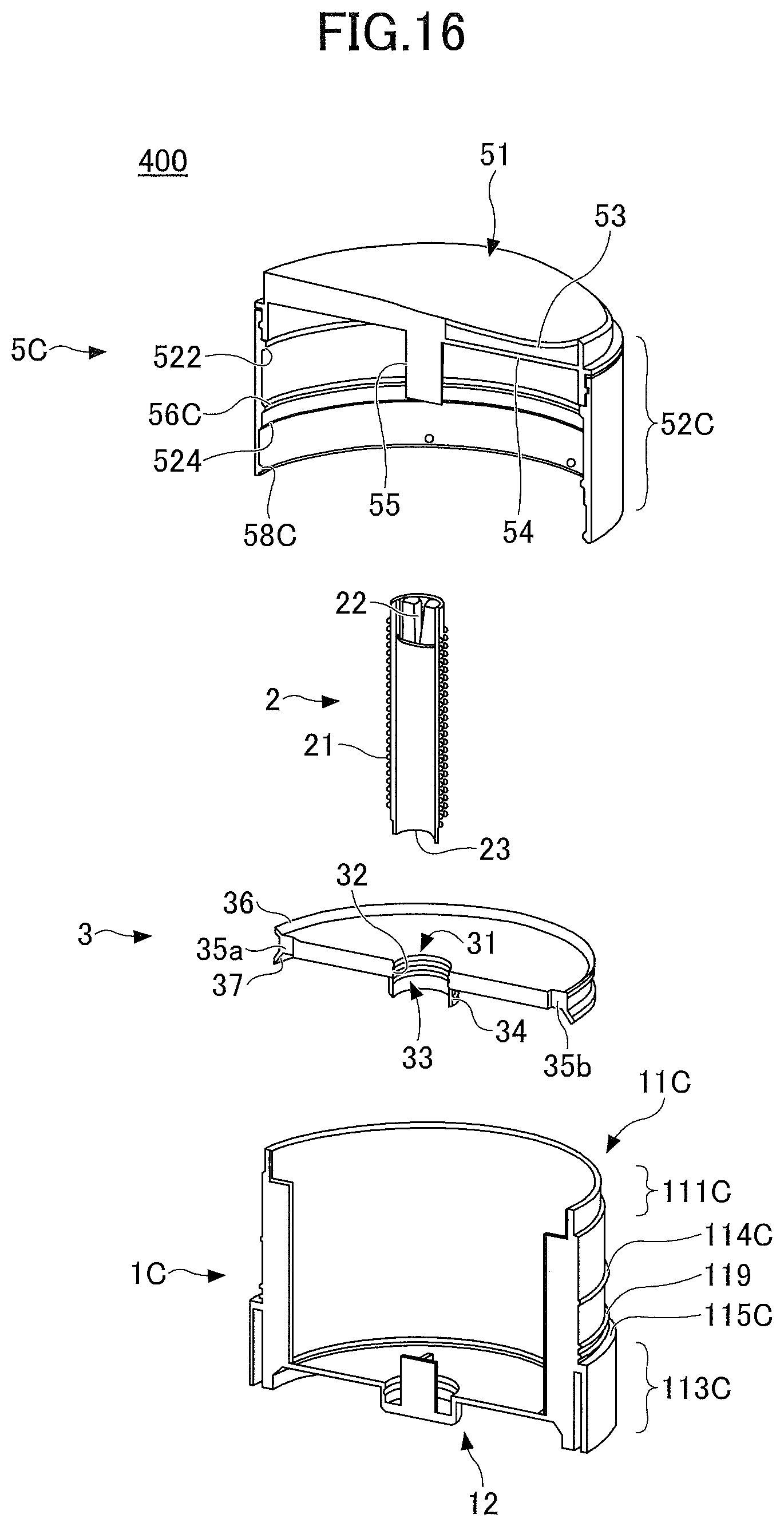 Patent US12304722 Figure 17 – Dispensing container with cutter, solid material container, and solid material rotary cutting lid