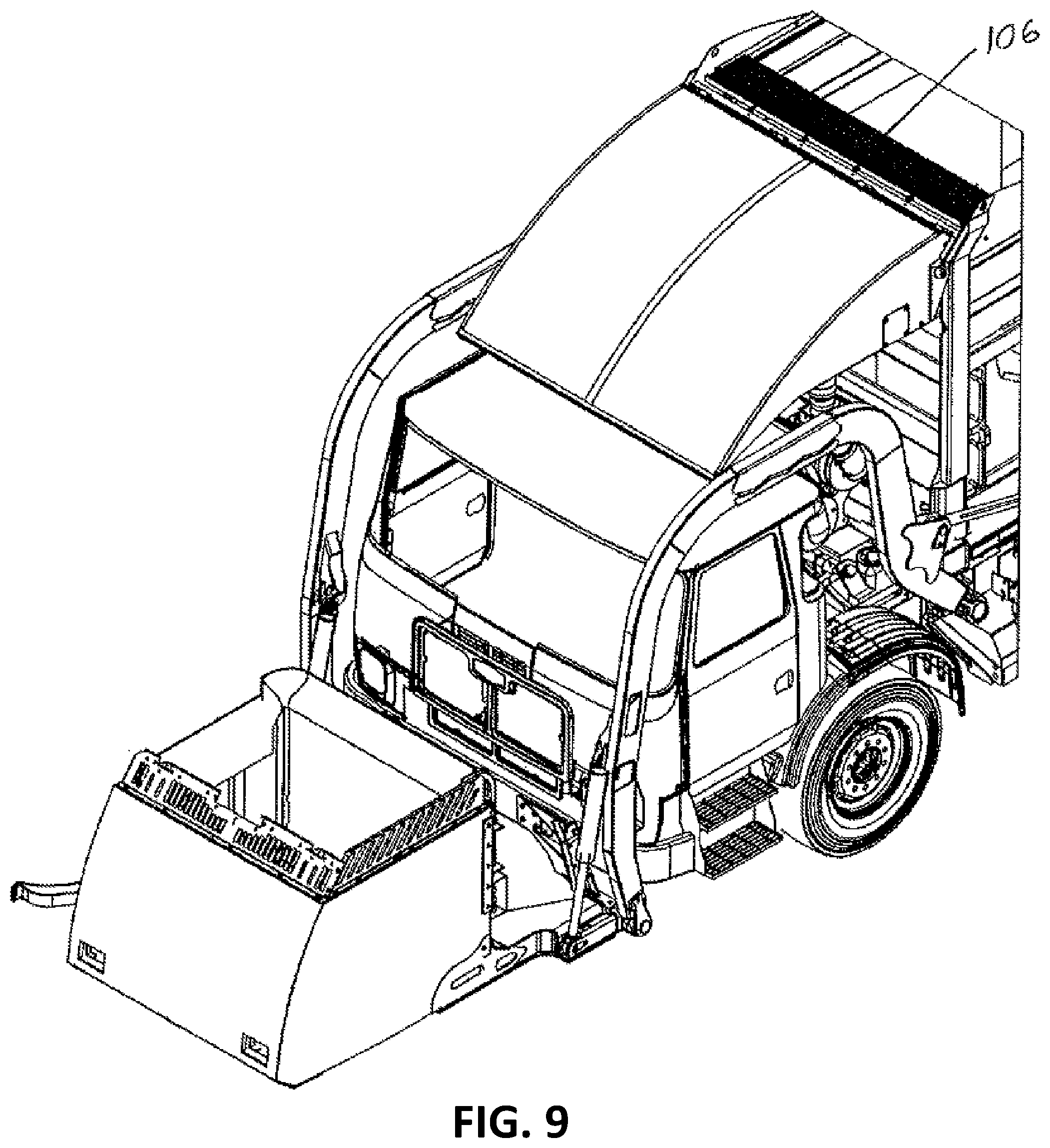 Patent US12304728 Figure 8 – Intermediate container for integration with a refuse vehicle