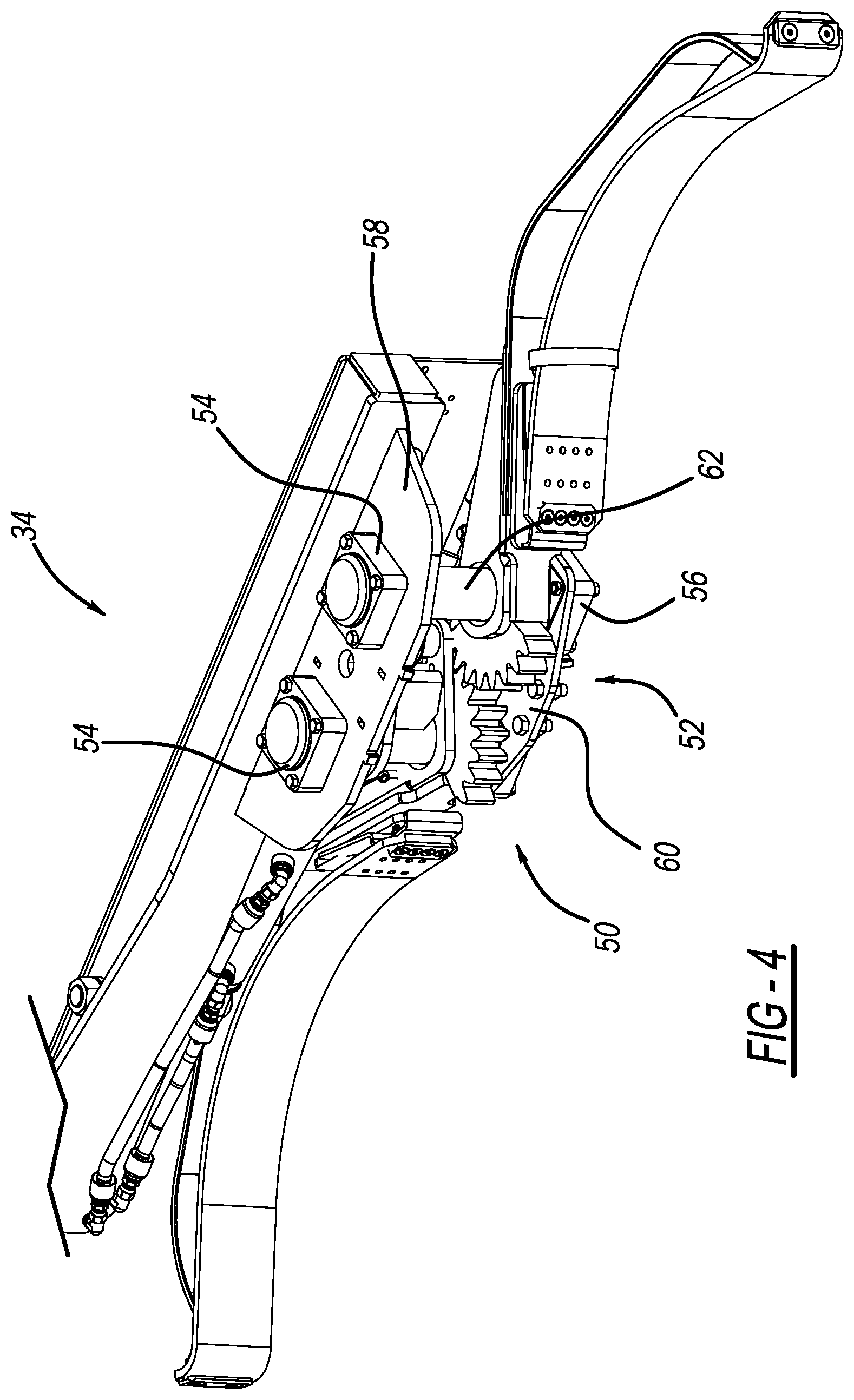Patent US12304731 Figure 4 – Grabber for a front loader refuse vehicle