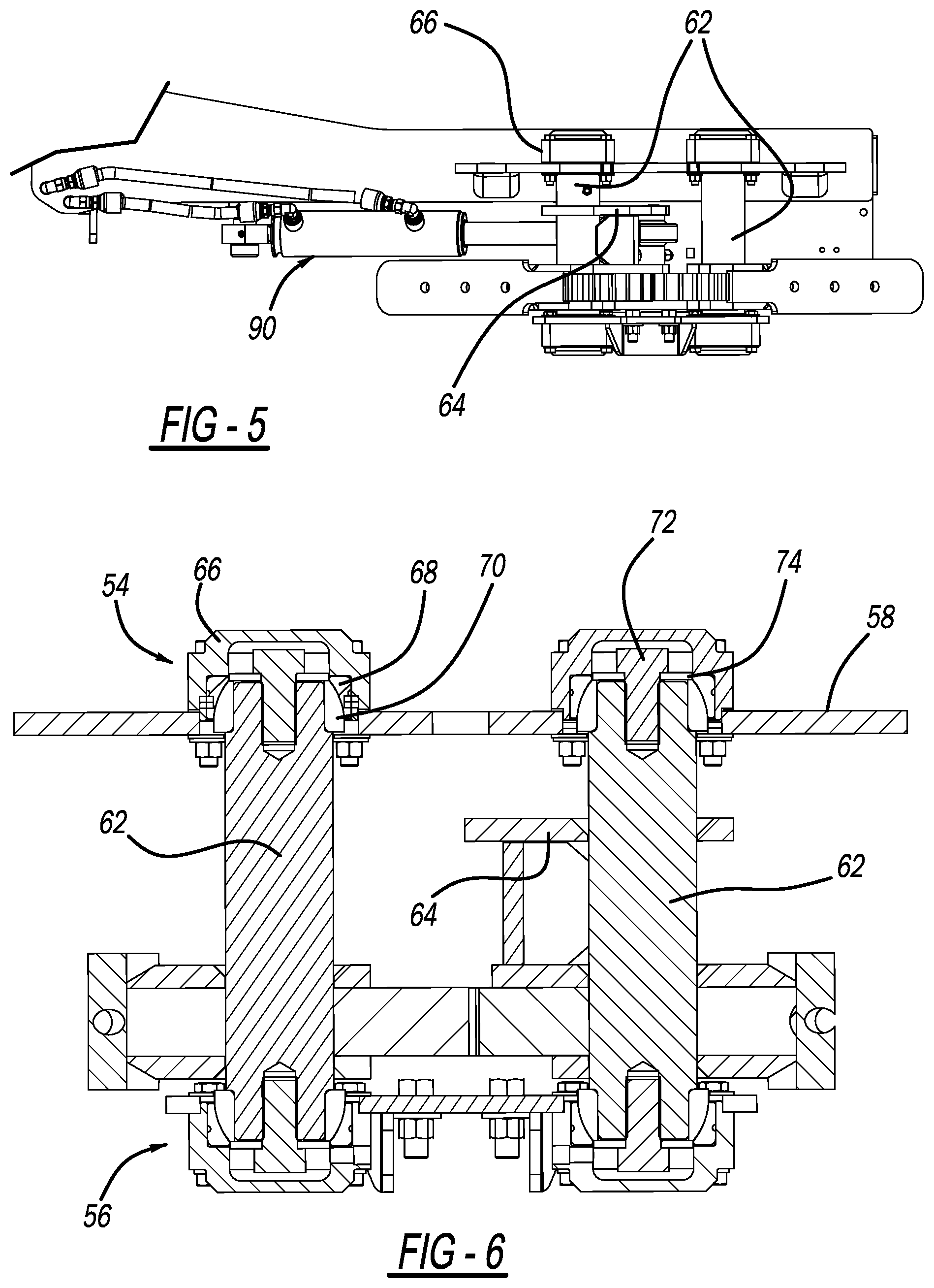 Patent US12304731 Figure 5 – Grabber for a front loader refuse vehicle