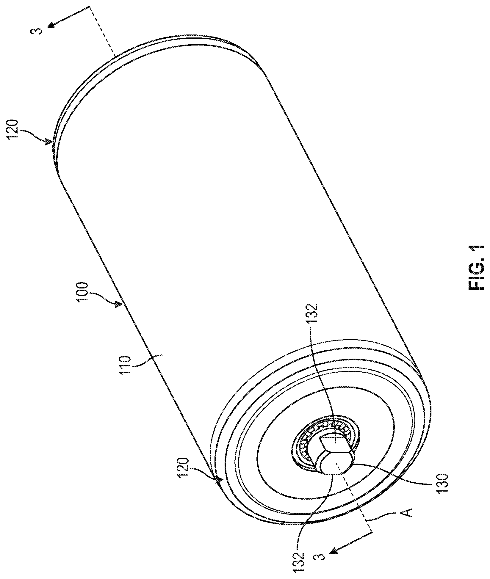 Patent US12304743 Figure 1 – Idler roller