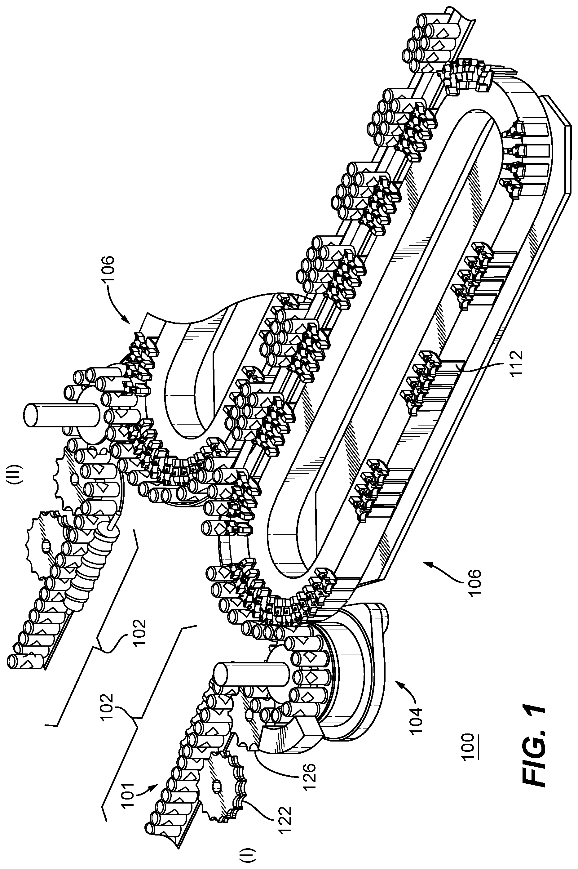 Patent US12304747 Figure 1 – System and method of grouping of containers
