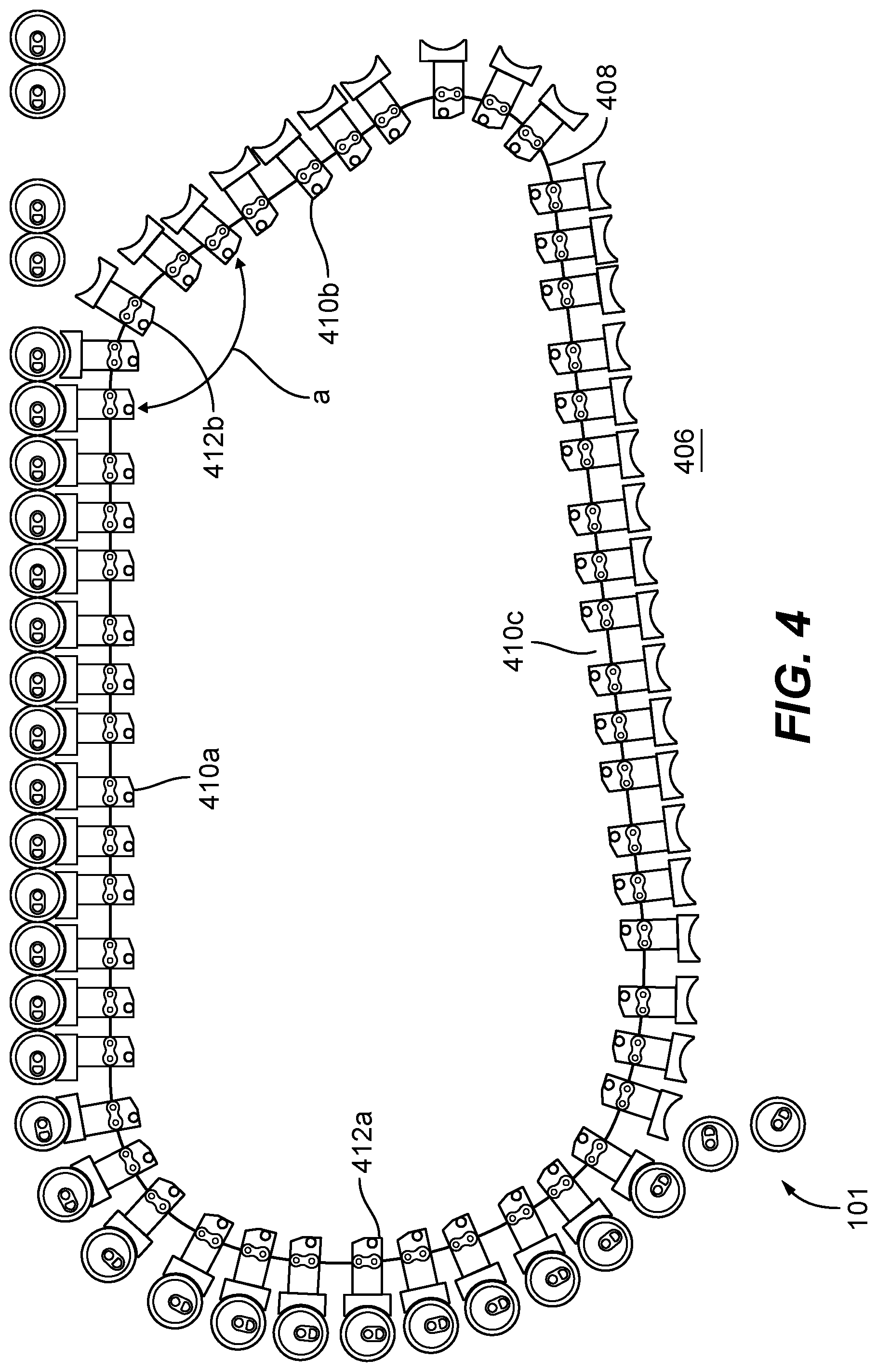Patent US12304747 Figure 4 – System and method of grouping of containers