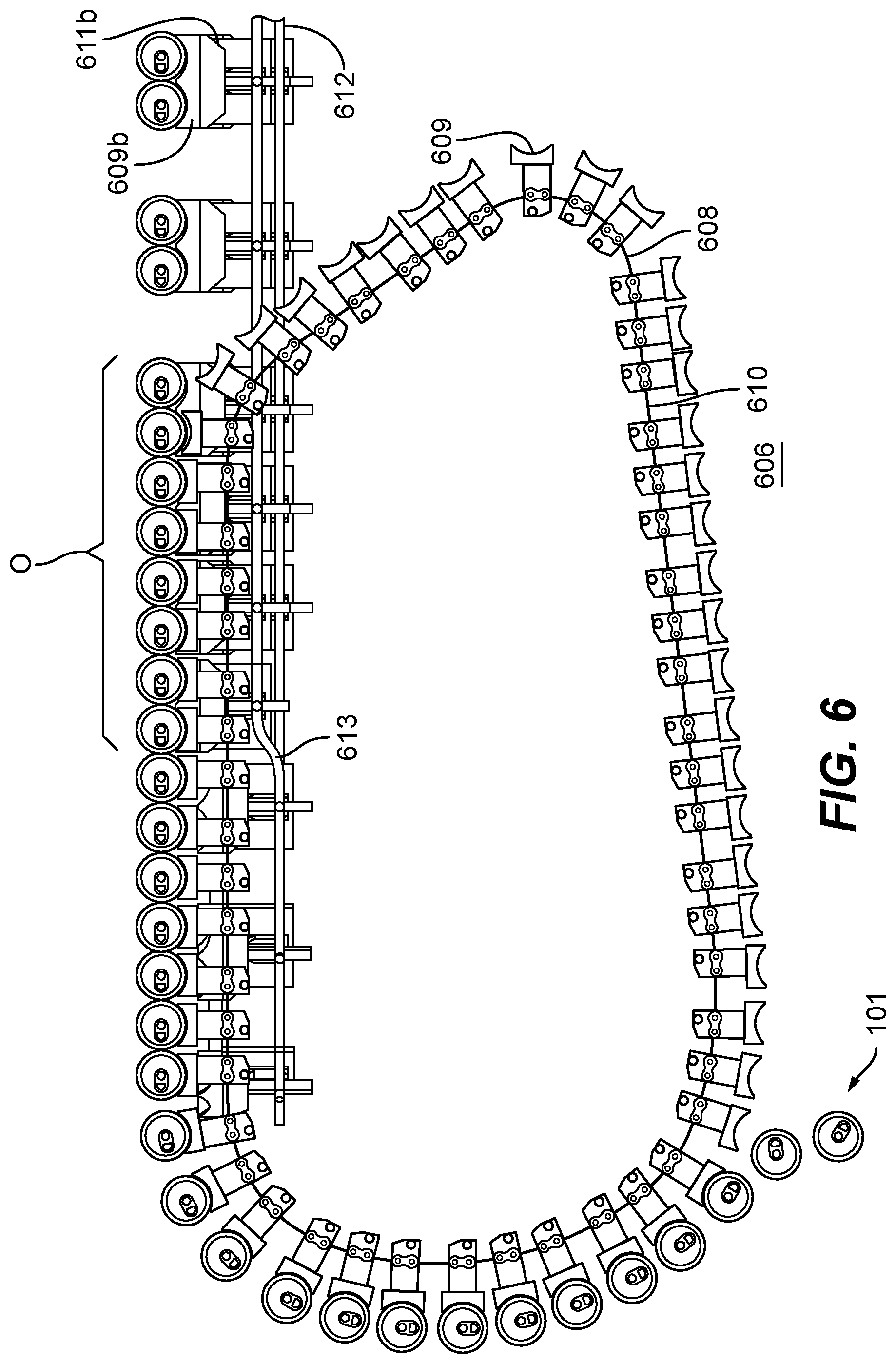 Patent US12304747 Figure 6 – System and method of grouping of containers