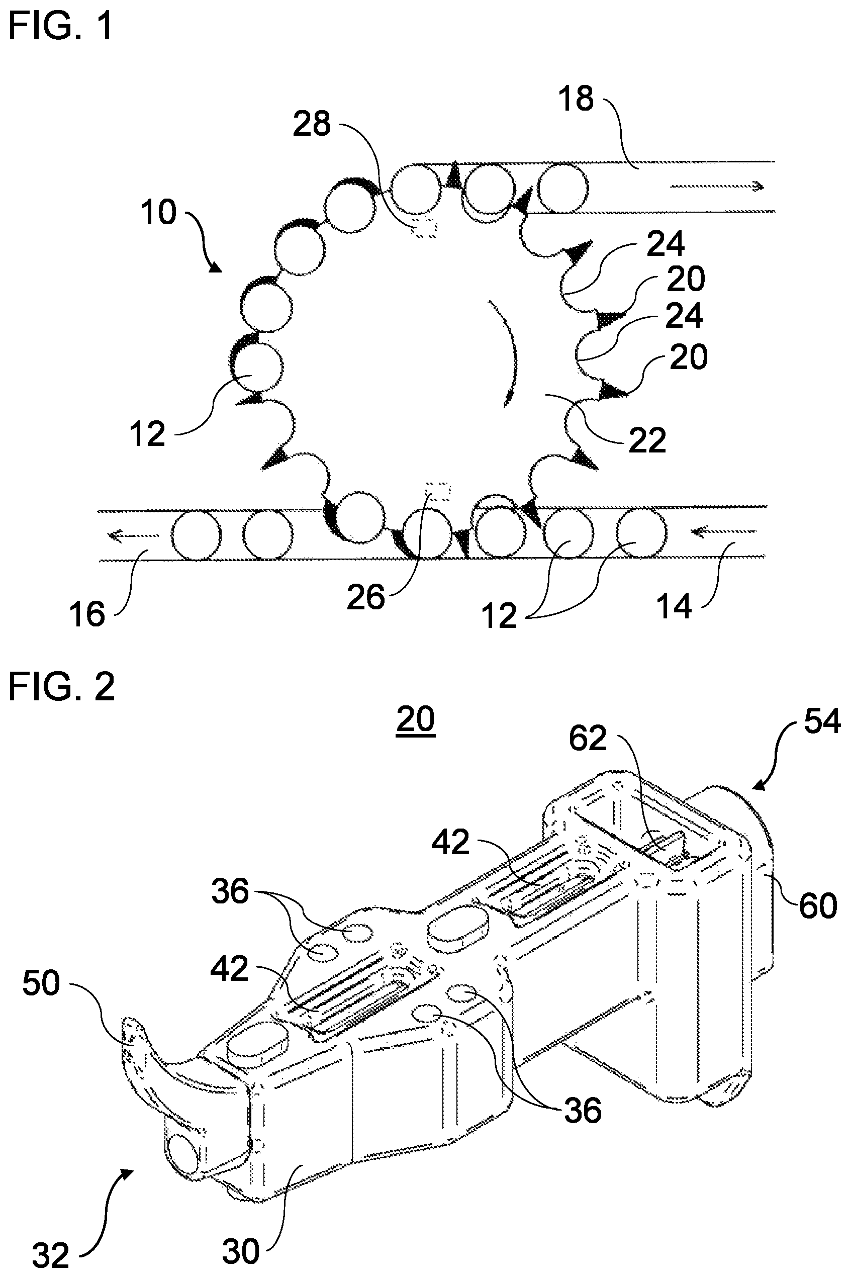 Patent US12304749 Figure 1 – Turn-bolt device for a transporting star wheel