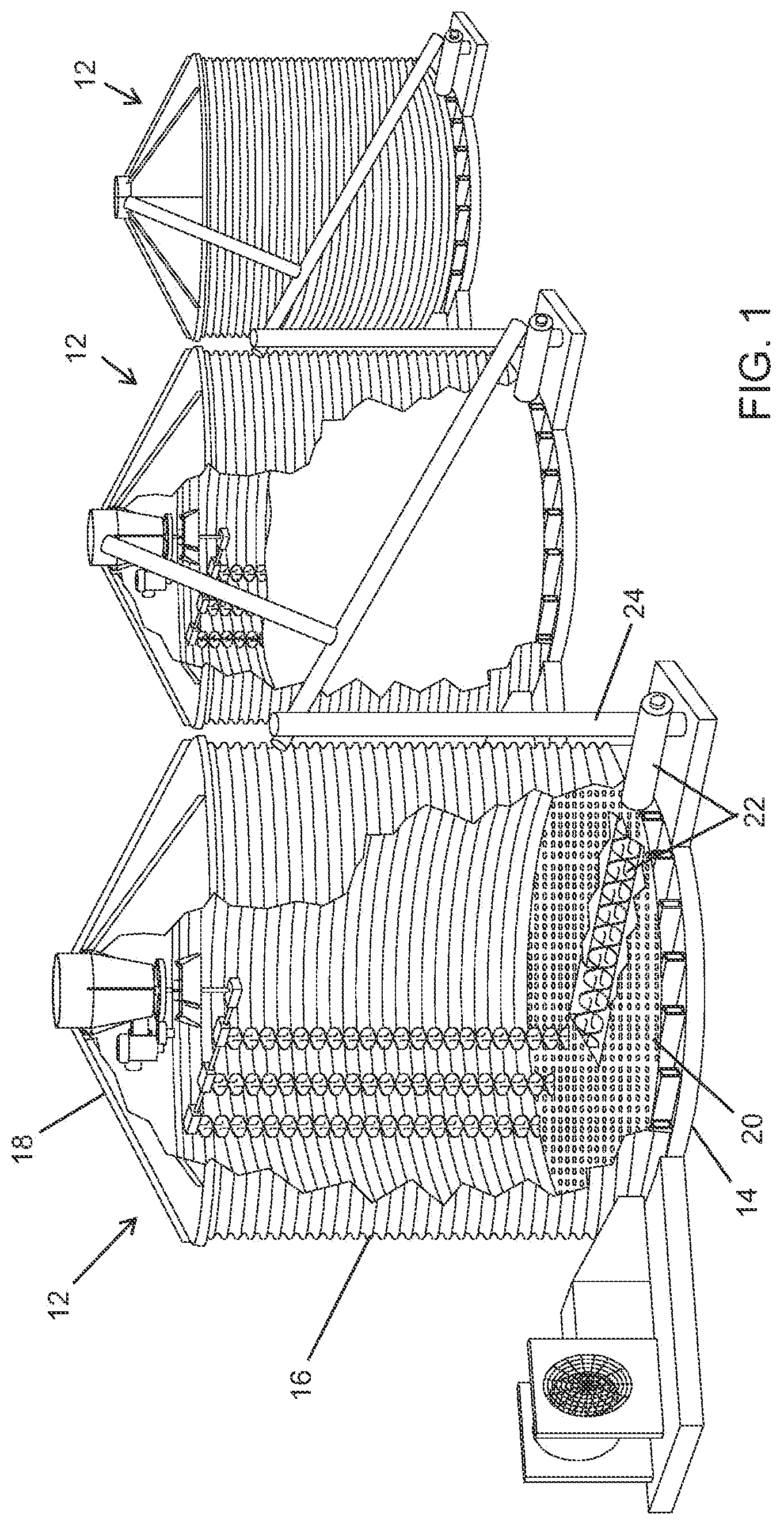 Patent US12304757 Figure 1 – Sweep auger drive shield with gravity reclaim