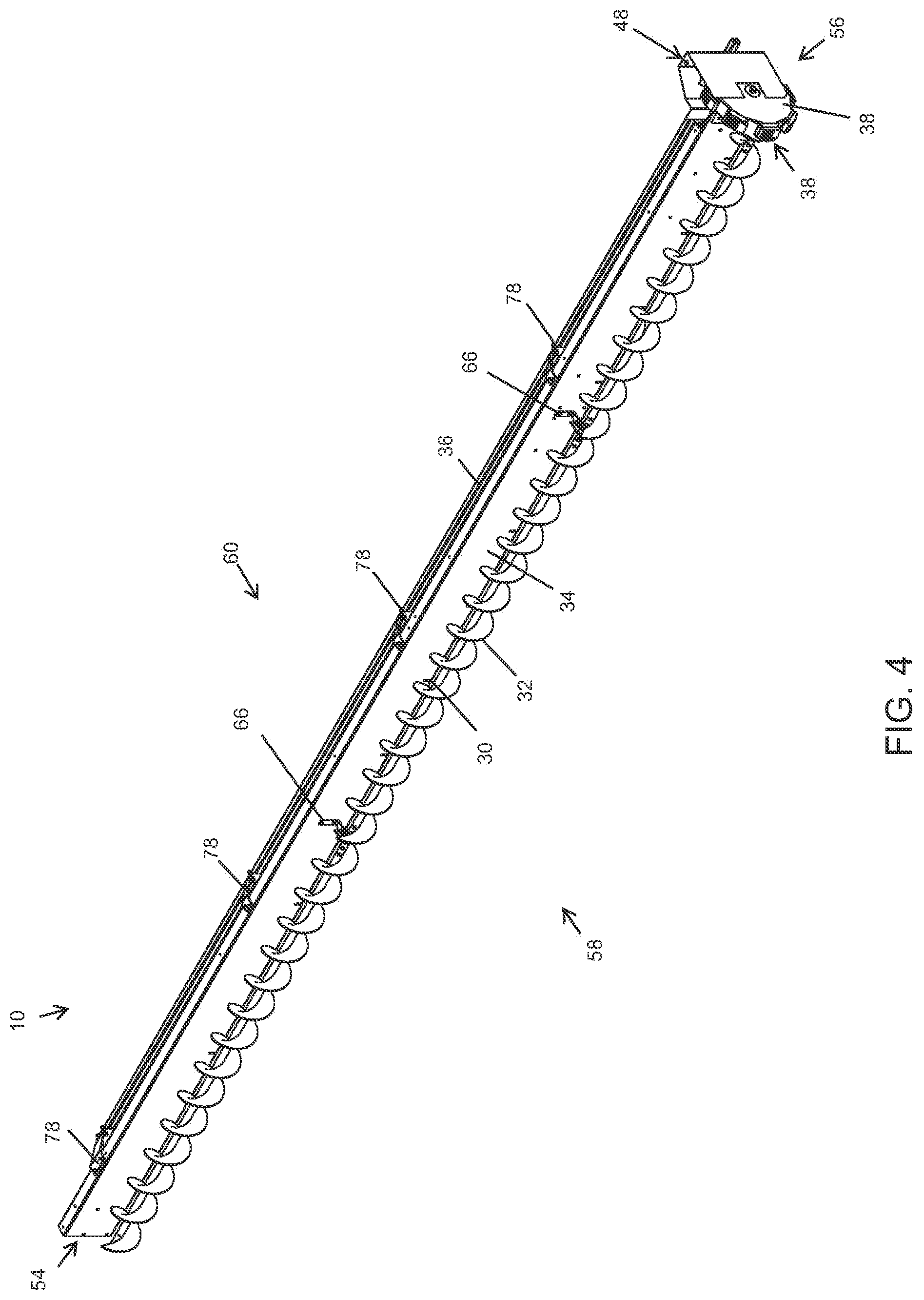 Patent US12304757 Figure 4 – Sweep auger drive shield with gravity reclaim