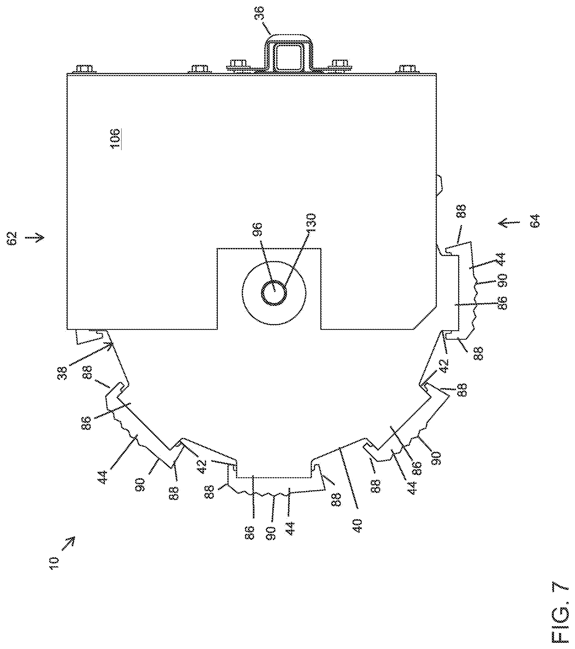 Patent US12304757 Figure 7 – Sweep auger drive shield with gravity reclaim