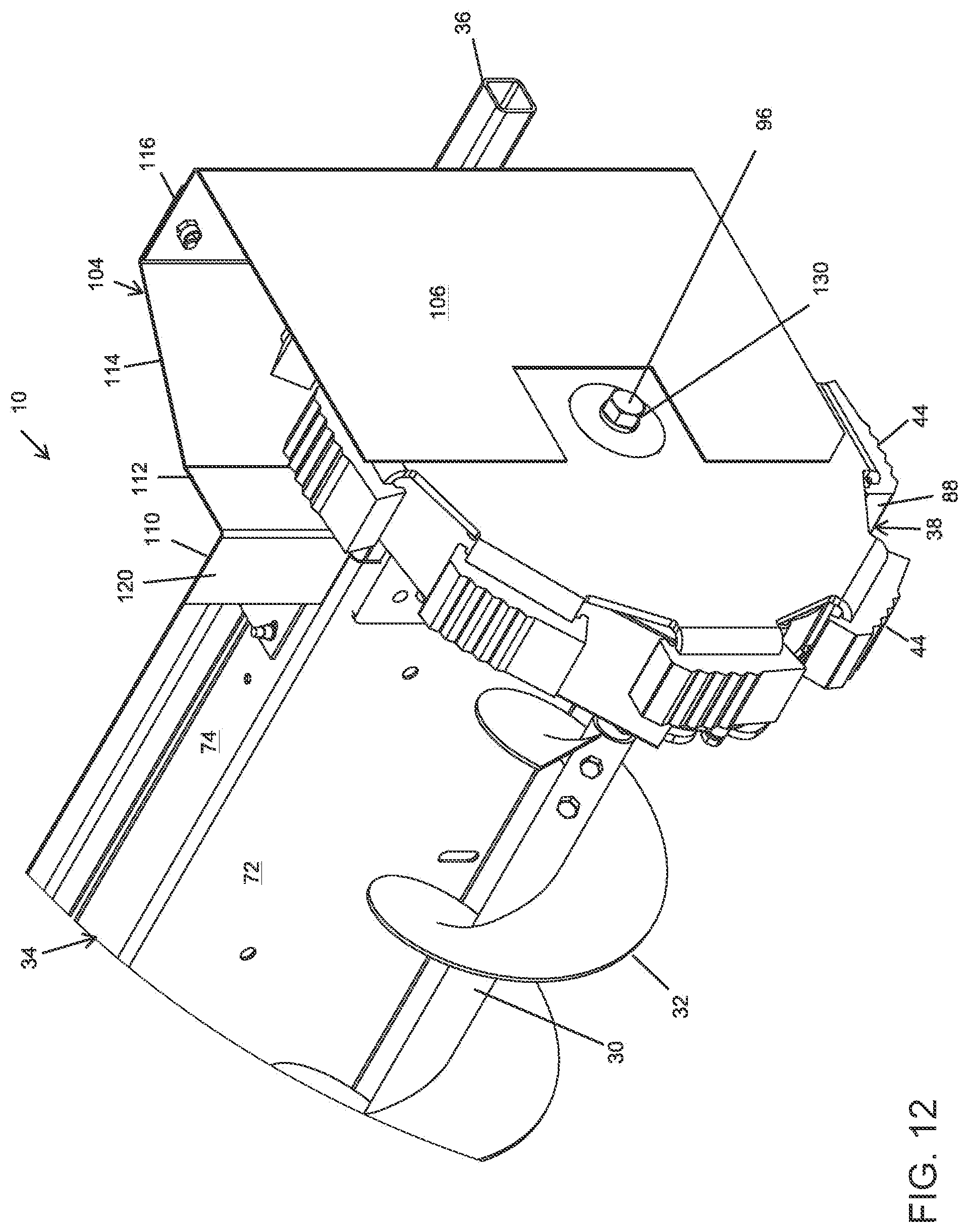 Patent US12304757 Figure 12 – Sweep auger drive shield with gravity reclaim