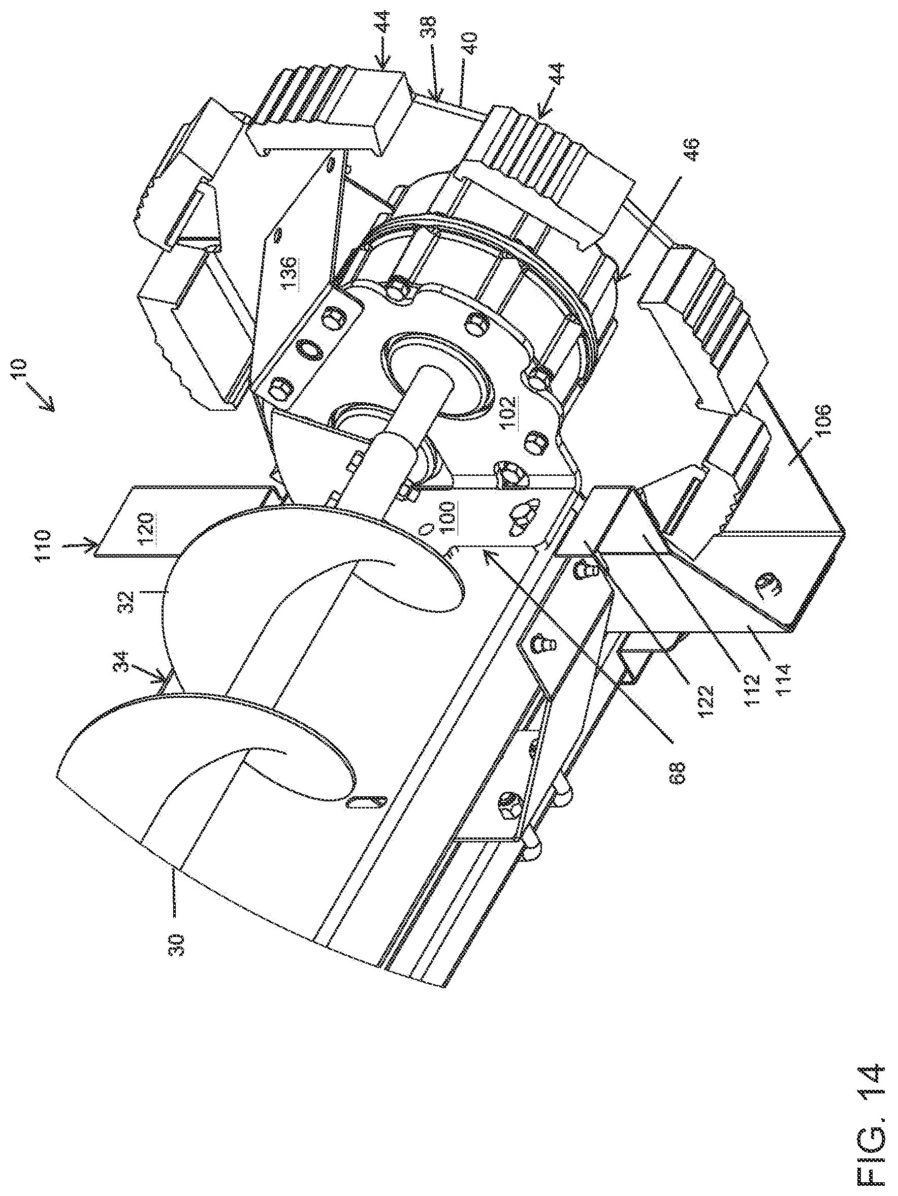 Patent US12304757 Figure 14 – Sweep auger drive shield with gravity reclaim