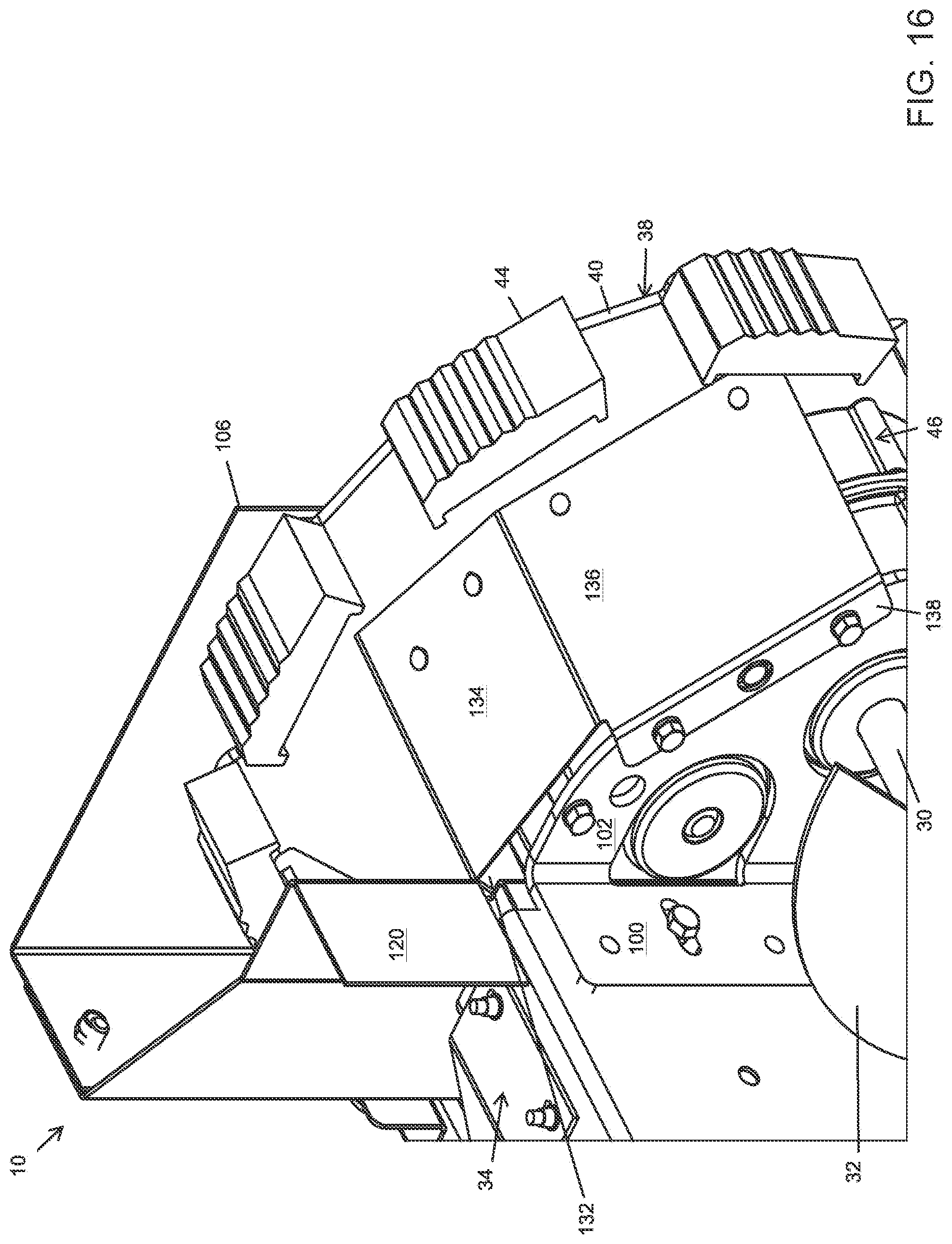 Patent US12304757 Figure 16 – Sweep auger drive shield with gravity reclaim