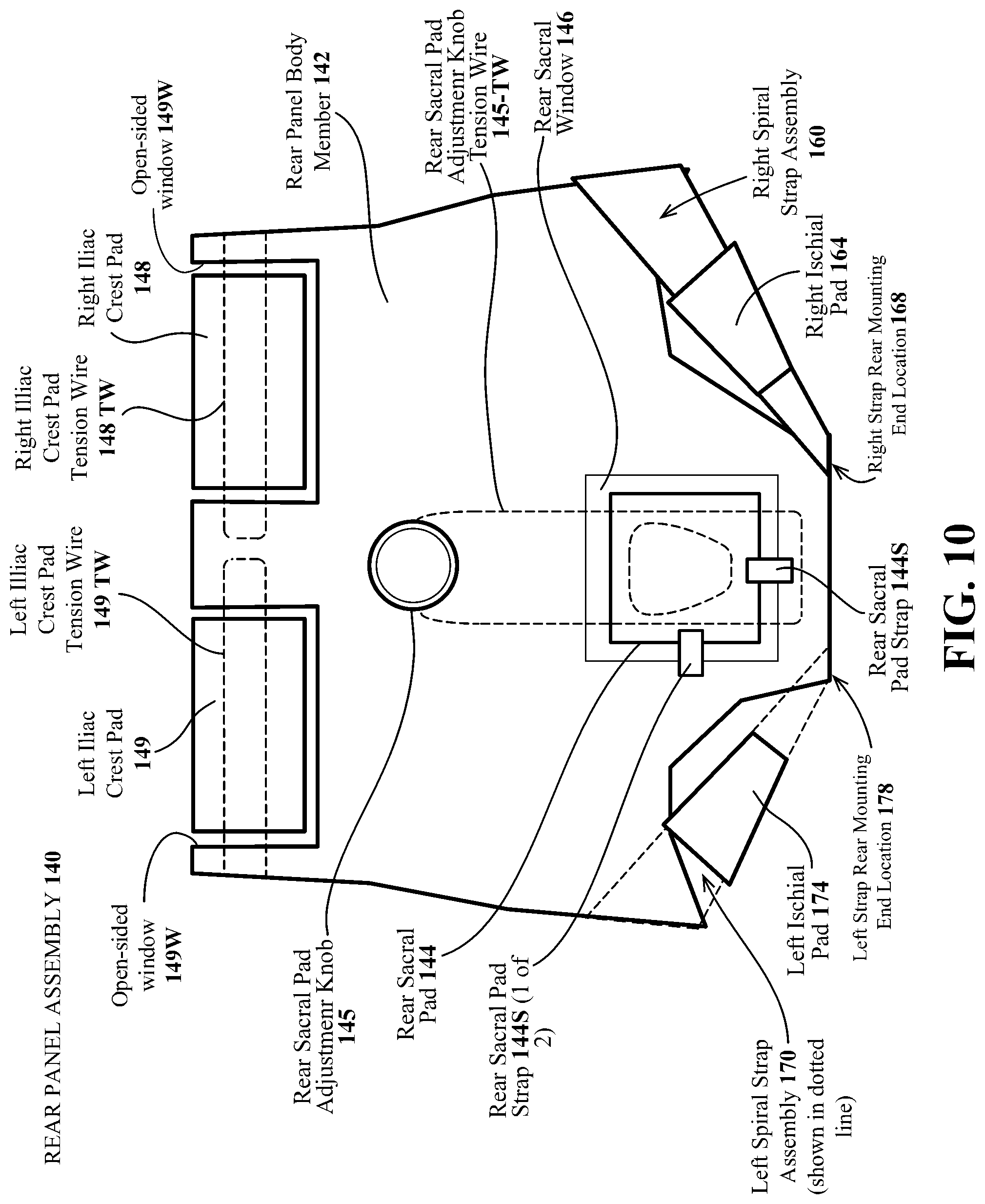 Patent US12304758 Figure 10 – Pelvic braces and methods for using same